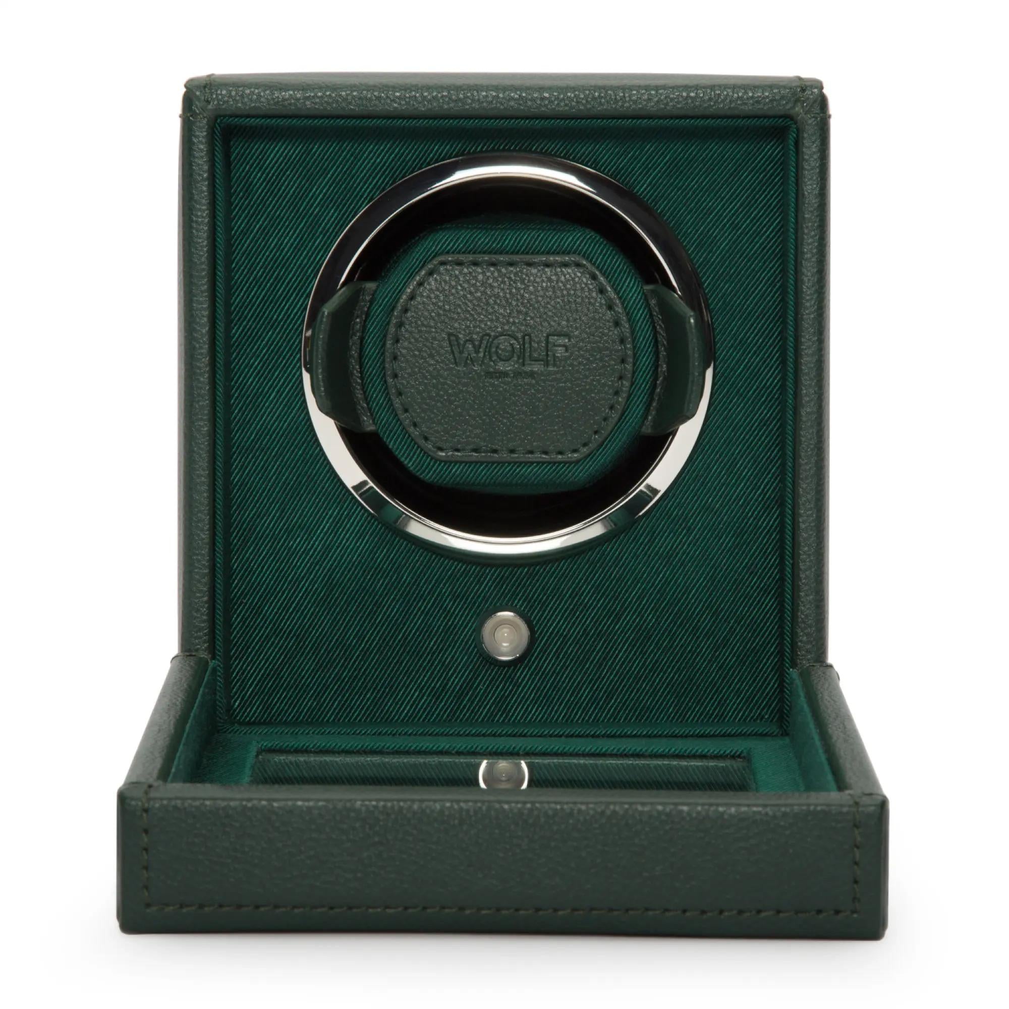 WOLF Cub Single Green Watch Winder with Cover 461141