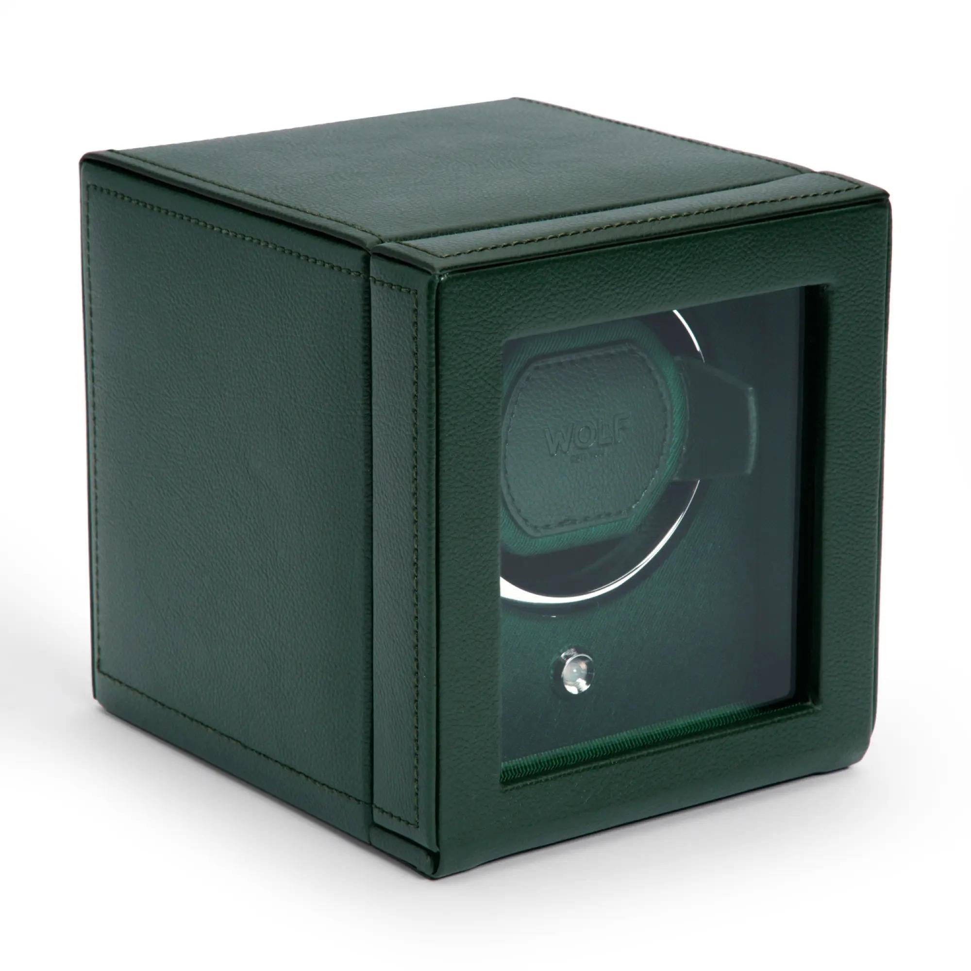 WOLF Cub Single Green Watch Winder with Cover 461141