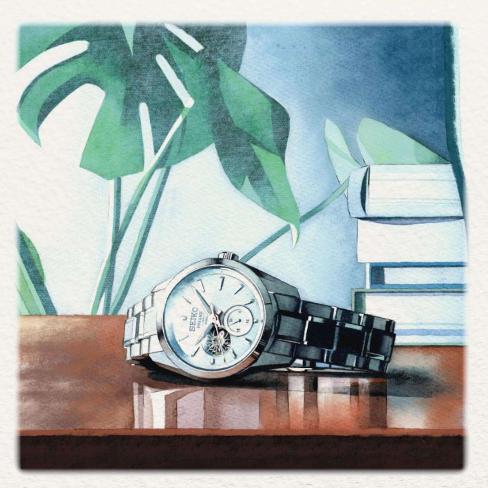 Seiko Presage Shiro Sharp-Edged Open Heart Automatic 3 Days White Dial Men's Watch SPB415J1