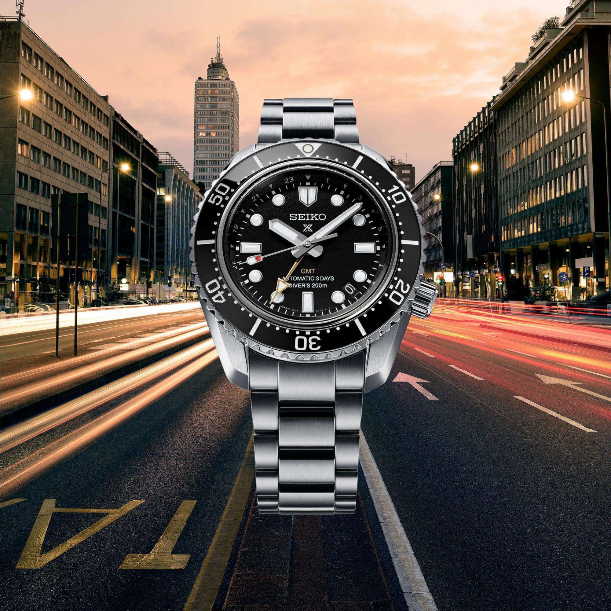 Seiko Prospex "Dark Depths " Divers GMT 1968 Modern Re-Interpretation Automatic Black Dial Men's Watch SPB383J1