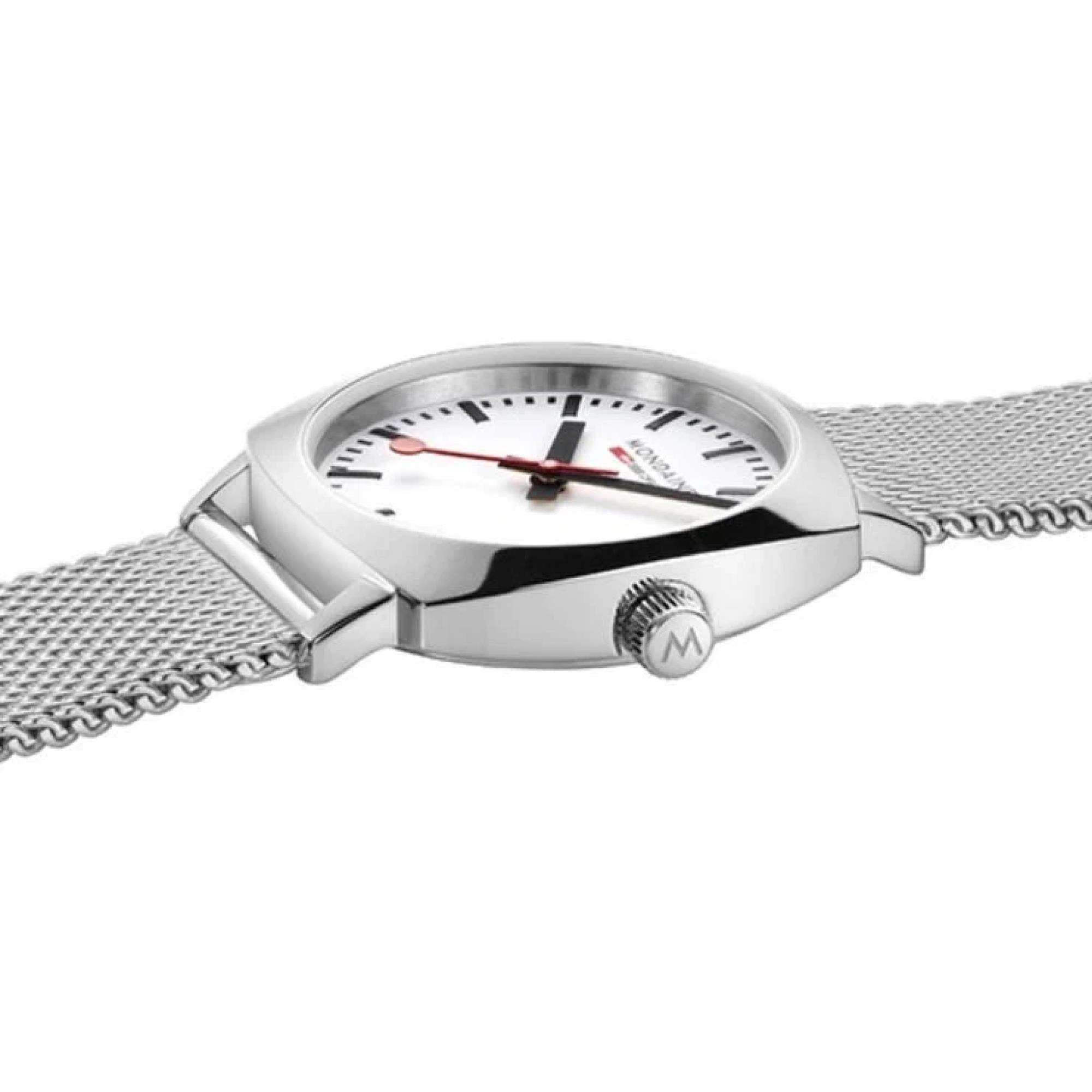Mondaine Petite Cushion Square Quartz White Dial Unisex Watch MSL.31110.SM