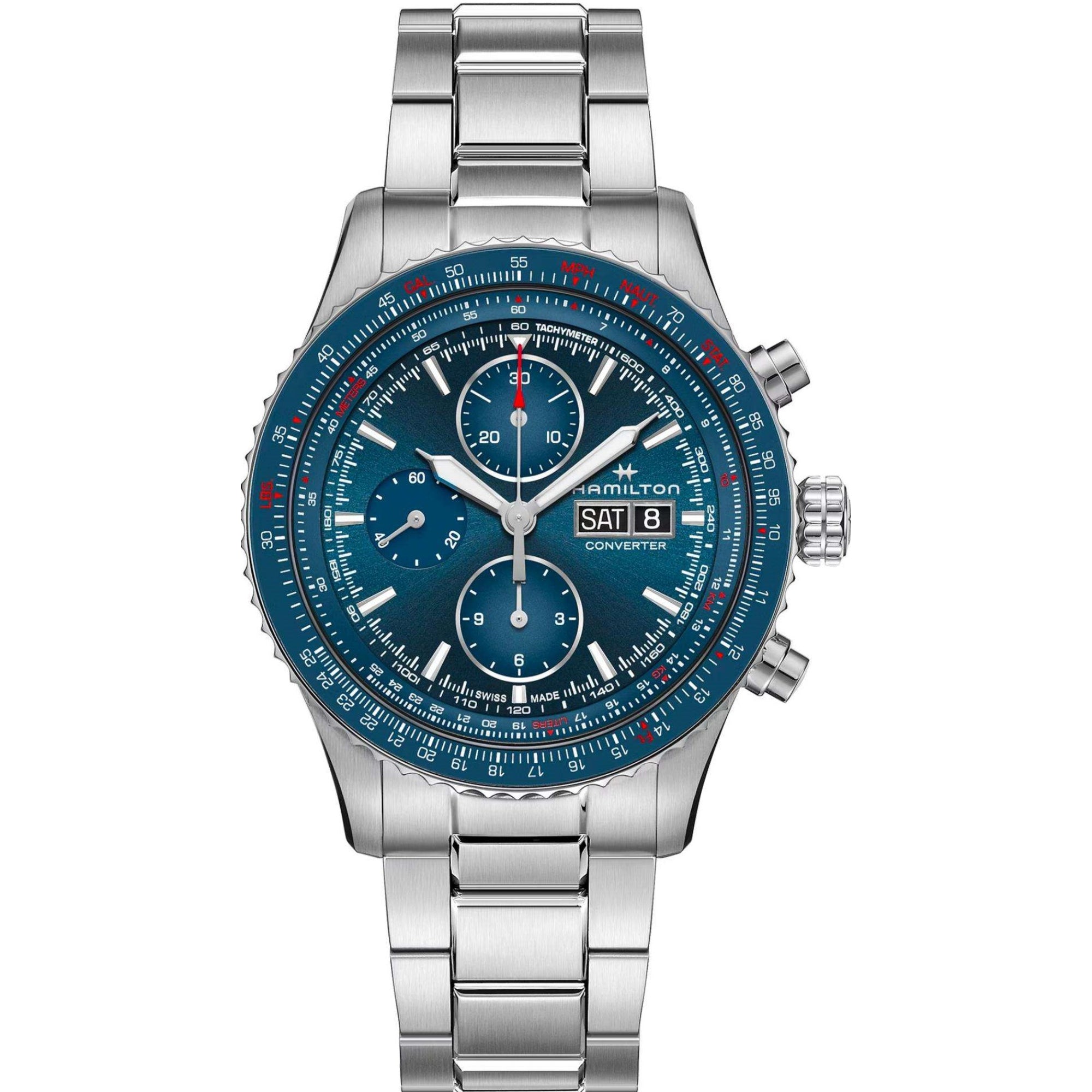 Hamilton Khaki Aviation Converter Automatic Blue Dial Stainless Steel Bracelet Men's Watch H7674614