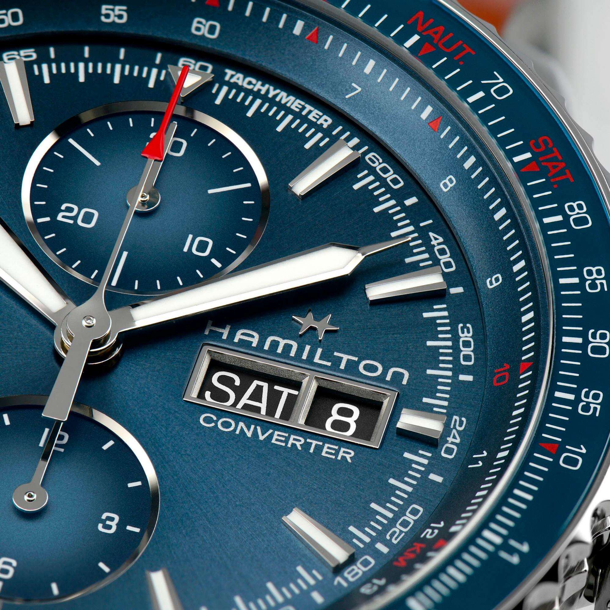 Hamilton Khaki Aviation Converter Automatic Blue Dial Stainless Steel Bracelet Men's Watch H7674614