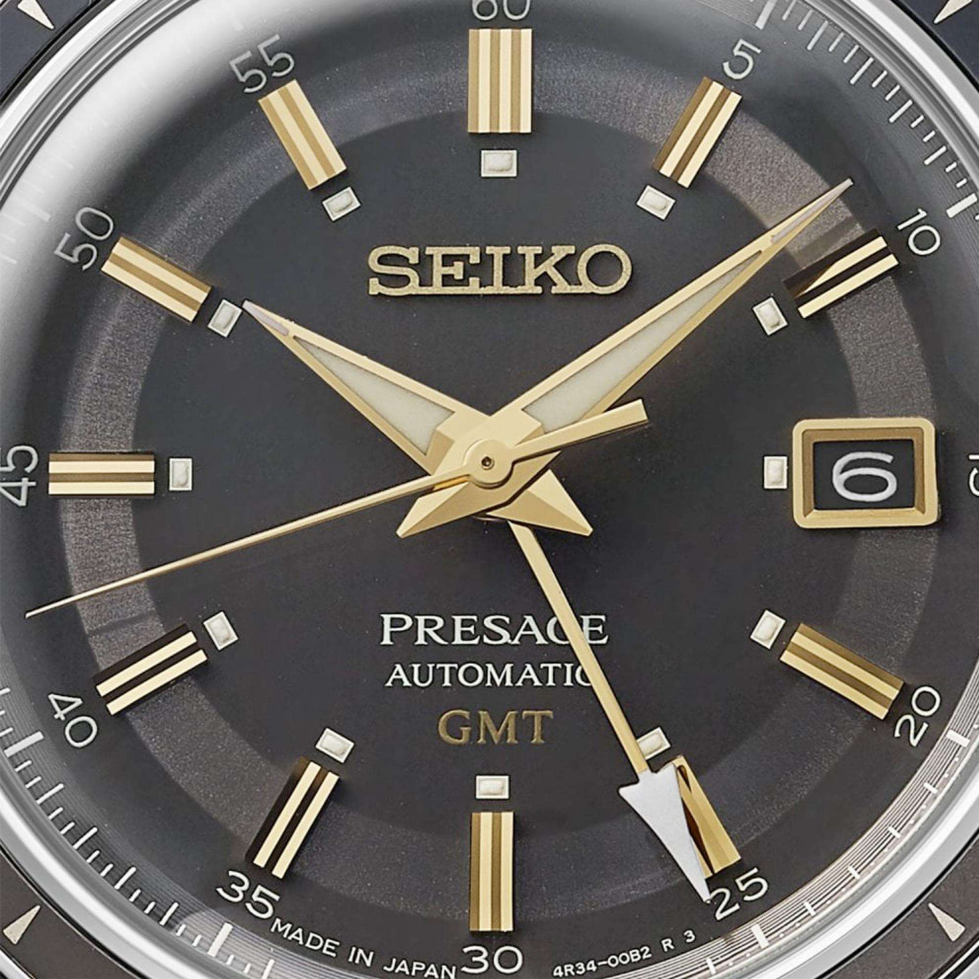 Seiko Presage ‘Fume’ Style 60s Road Trip GMT Automatic Brown Dial Men's Watch SSK013J1