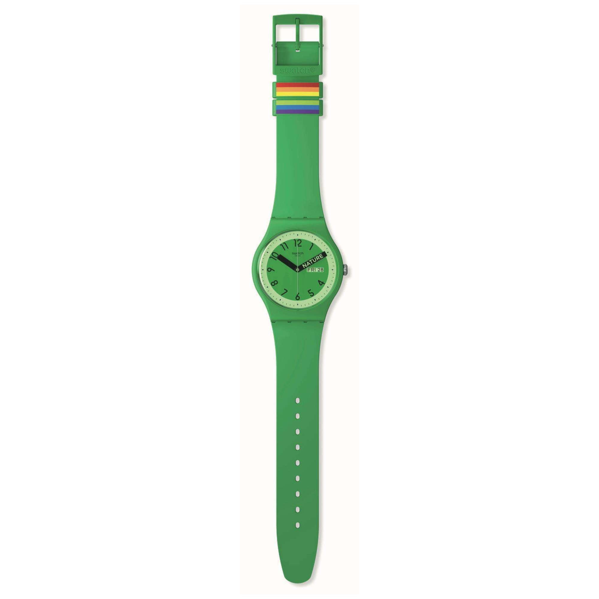 Swatch Proudly Green "Nature" Green Quartz Watch SO29G704
