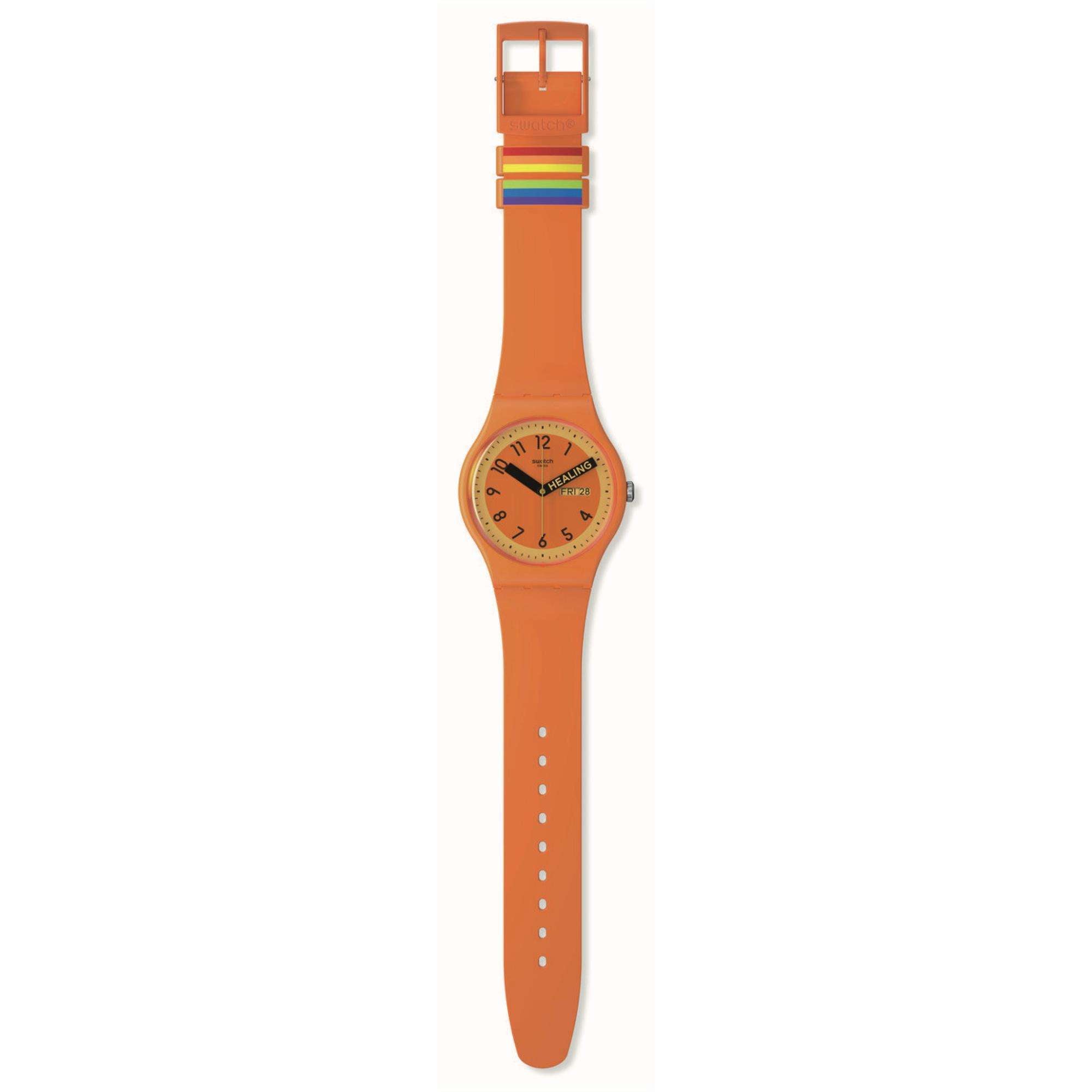 Swatch Pride 'Proudly Orange'  Quartz Orange Dial Watch SO29O700