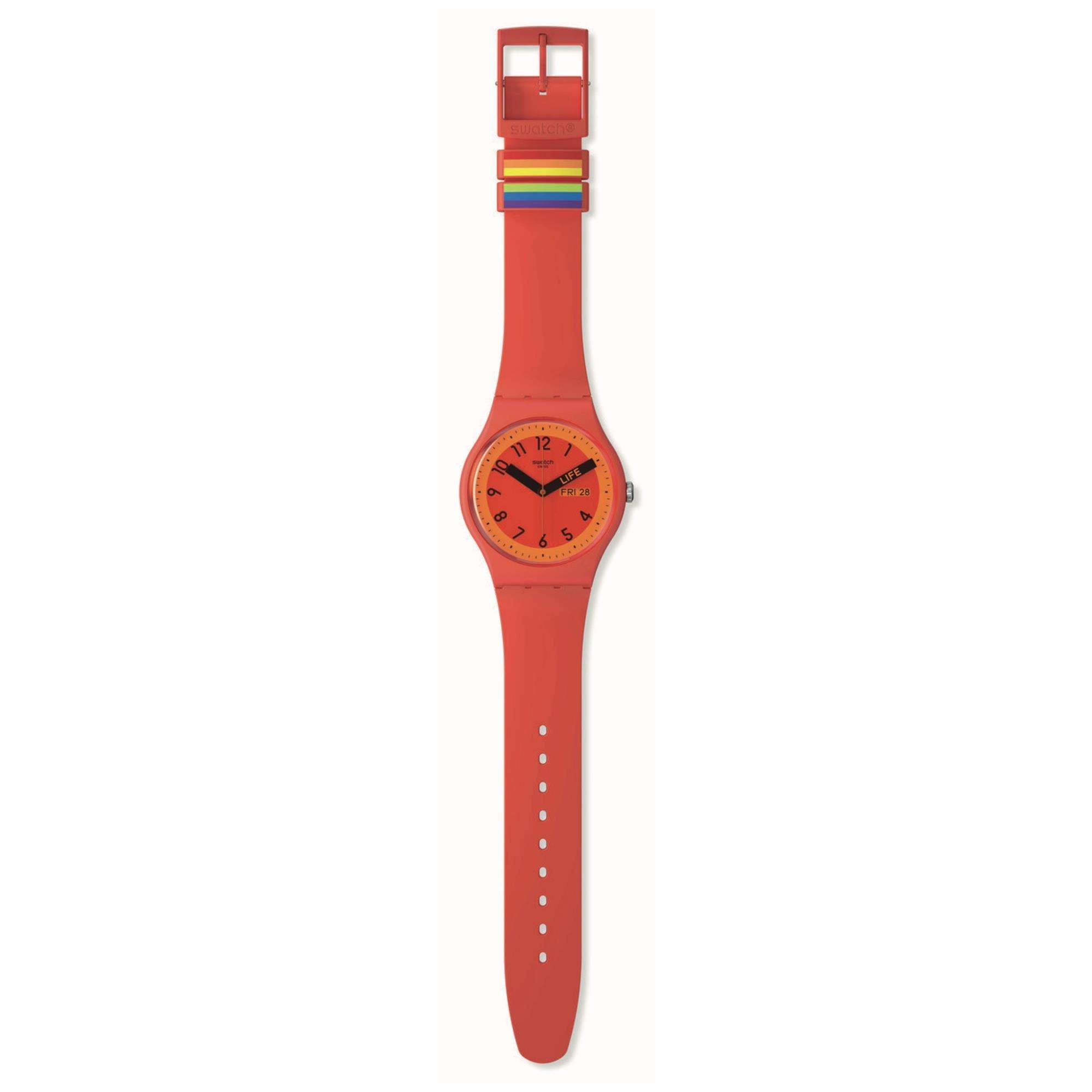 Swatch Pride 'Proudly Red'  Quartz Red Dial Unisex Watch SO29R705