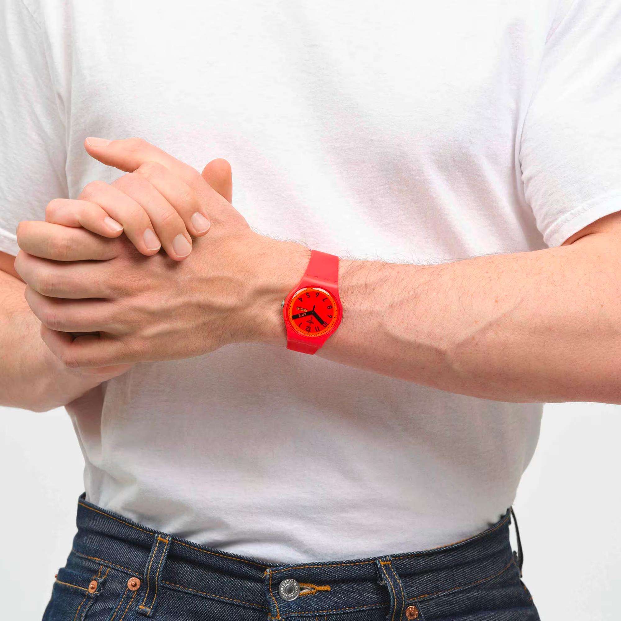 Swatch Pride 'Proudly Red'  Quartz Red Dial Unisex Watch SO29R705