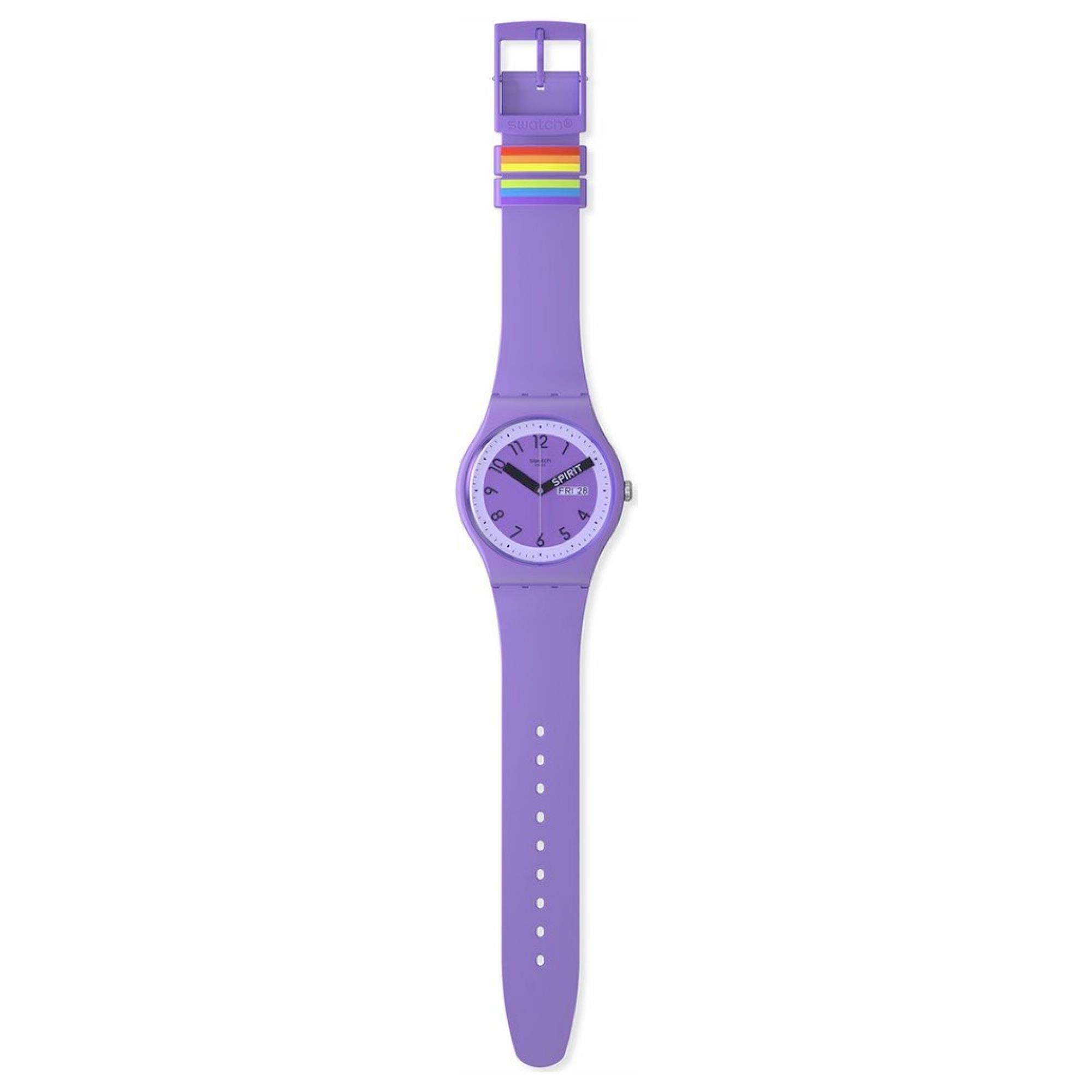 Swatch Pride Spirit 'Proudly Violet' Quartz Purple Dial Watch SO29V700