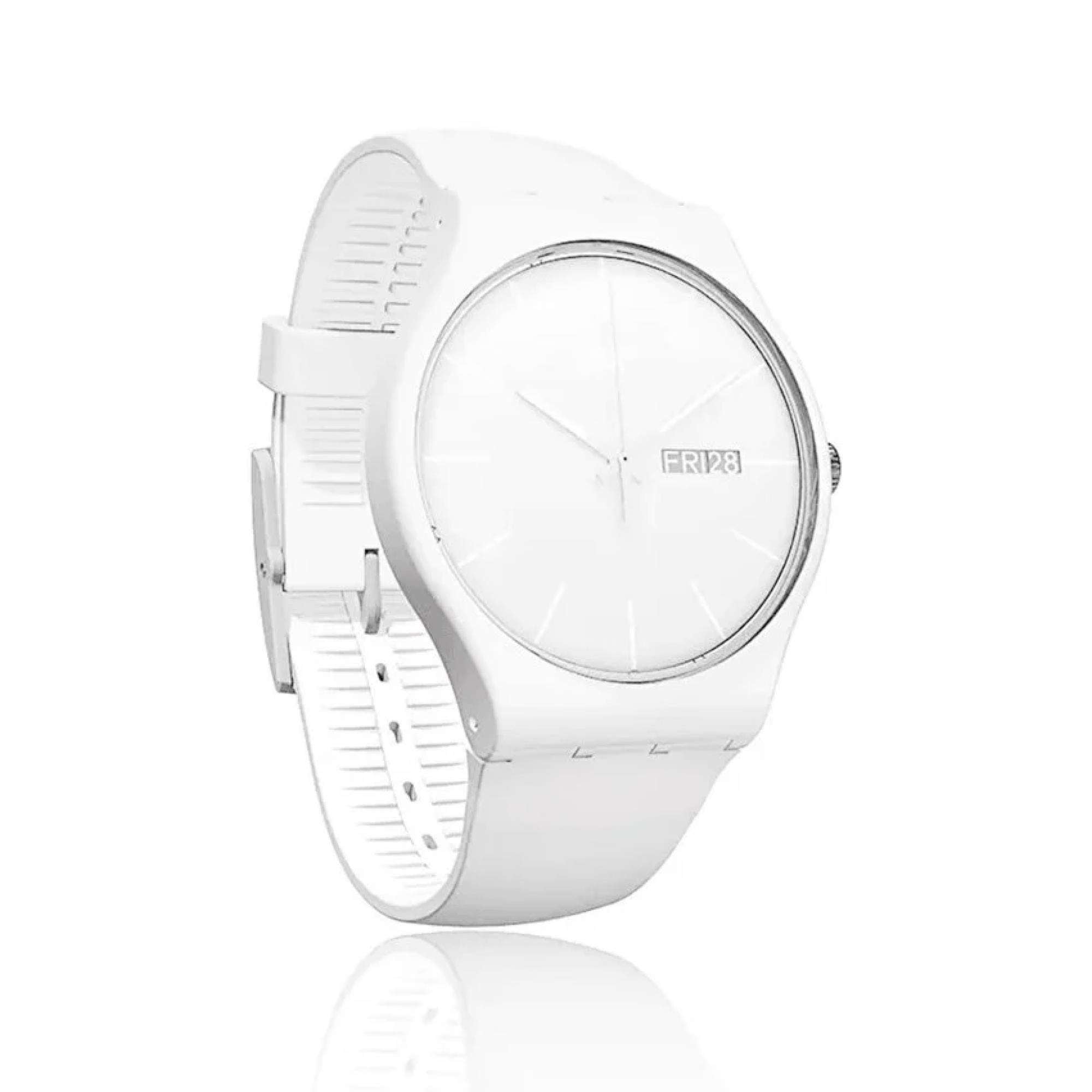 Swatch New Gent 'White Rebel Again' Quartz Watch SO29W704
