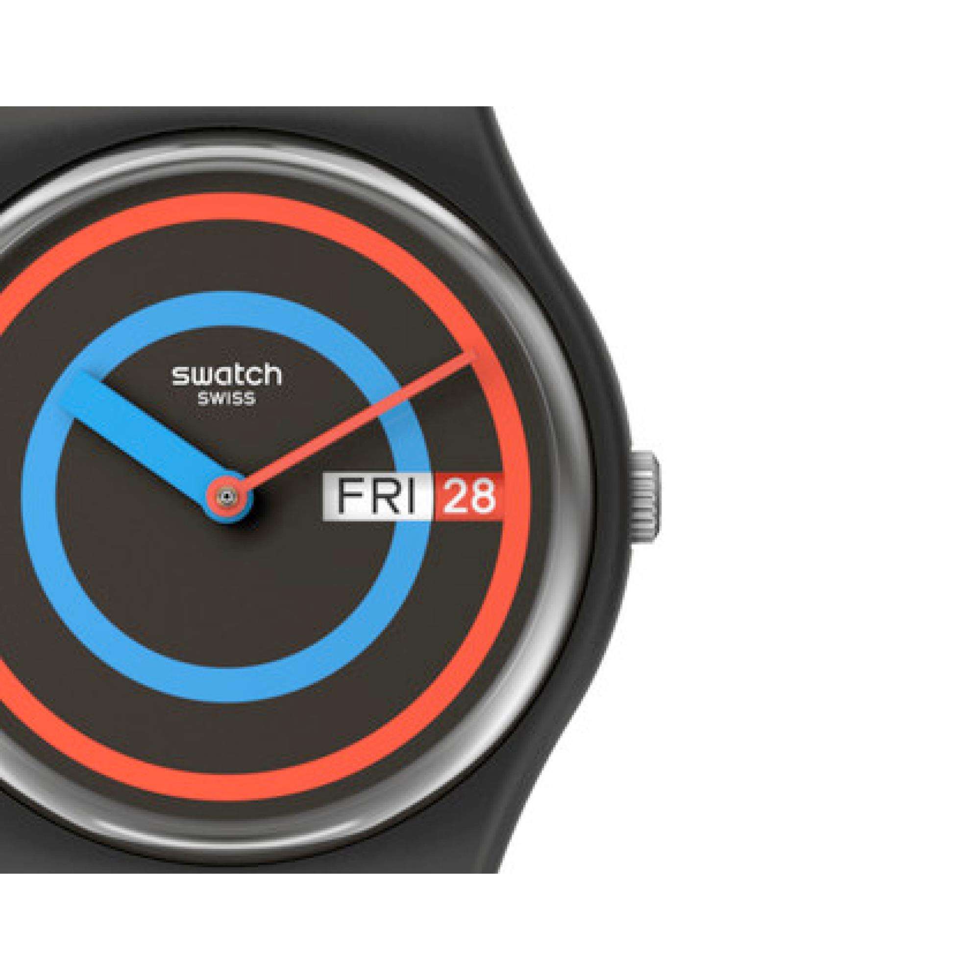 Swatch The January Collection 'Circling Black'  Quartz Watch SO28B706