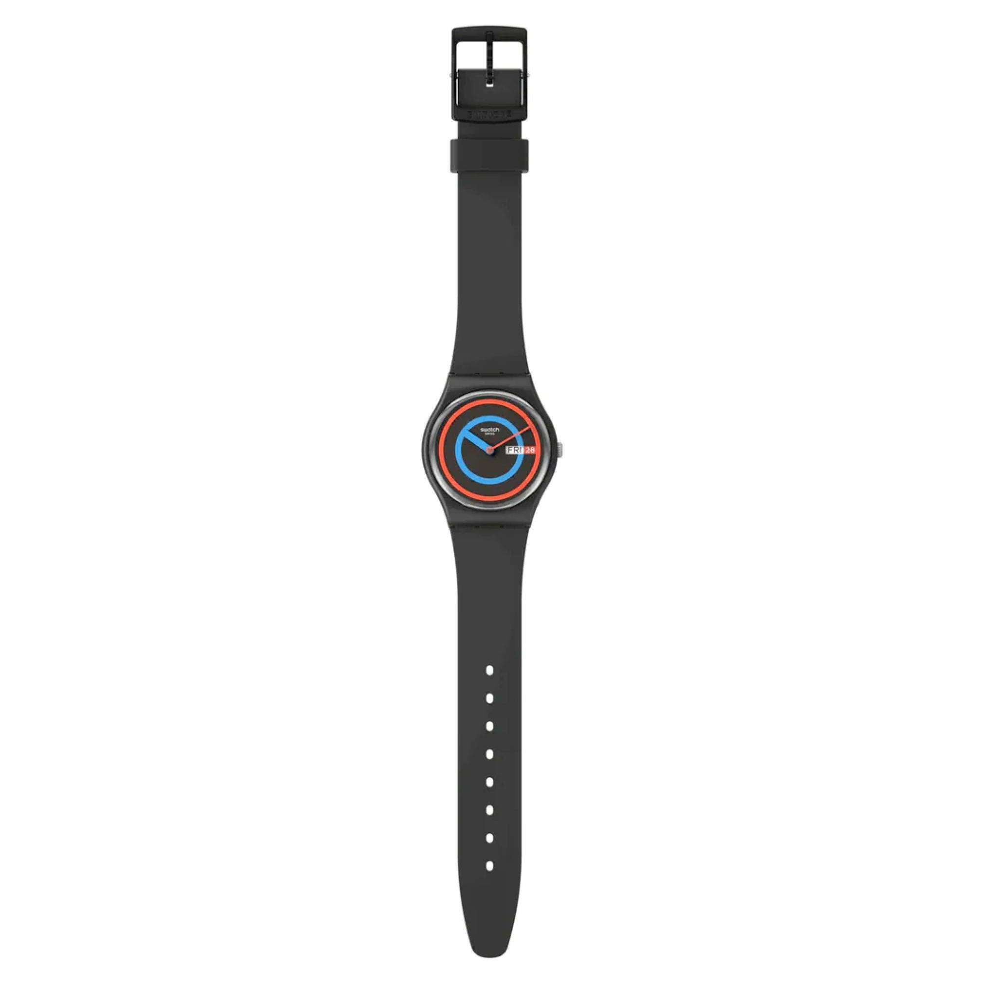 Swatch The January Collection 'Circling Black'  Quartz Watch SO28B706