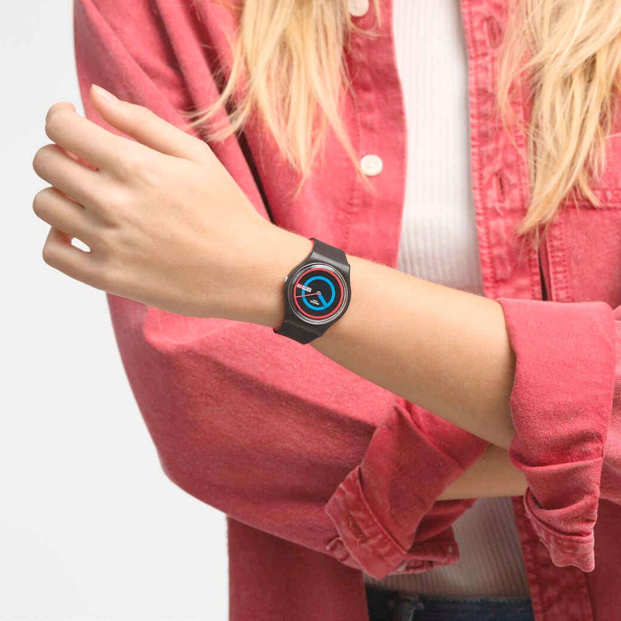 Swatch The January Collection 'Circling Black'  Quartz Watch SO28B706