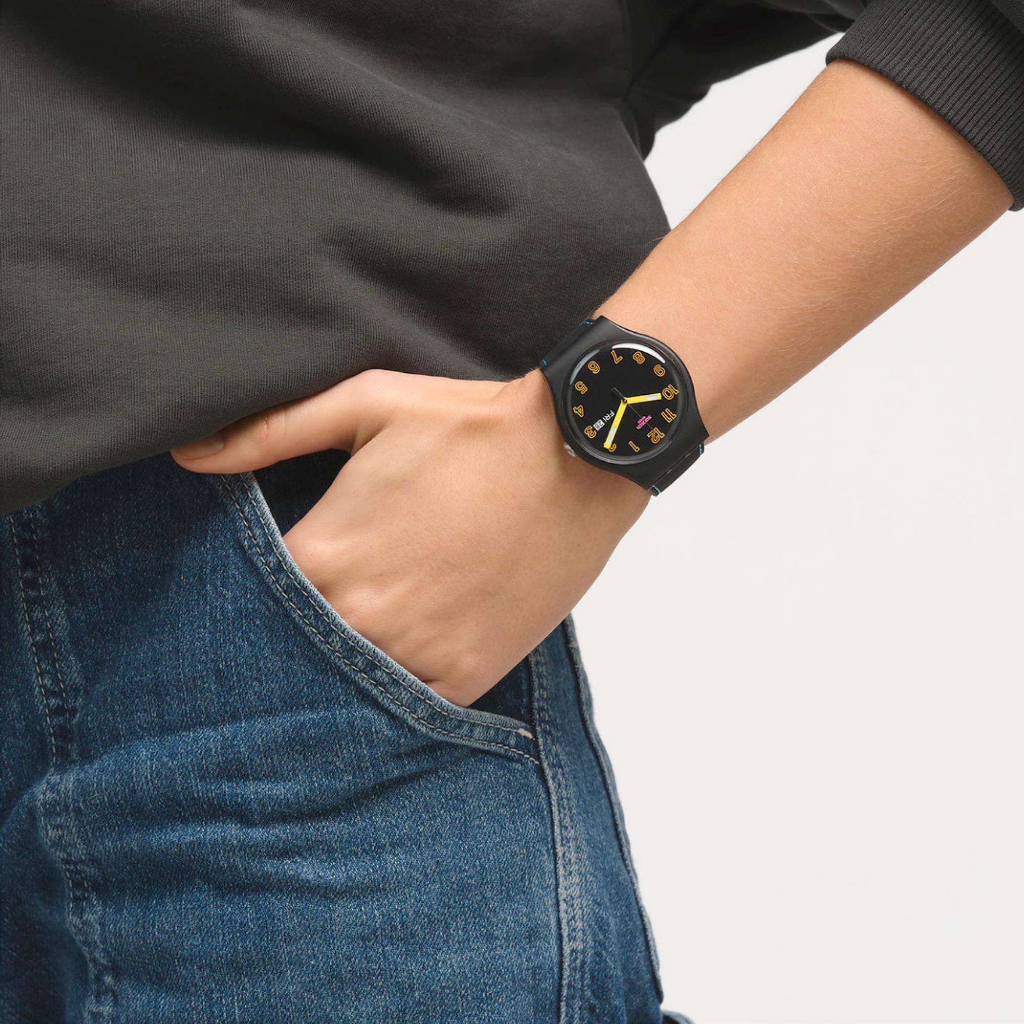 Swatch The January Collection 'Dark Glow' Quartz Watch SO29B707