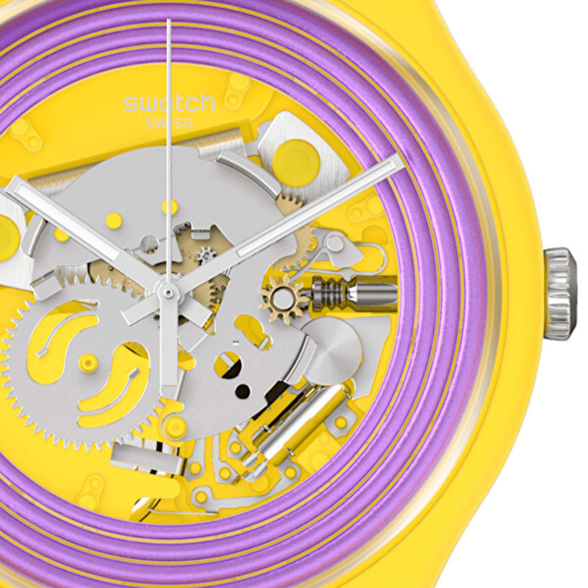 Swatch New Gent 'Purple Rings Yellow' Quartz Unisex Watch SO29J100