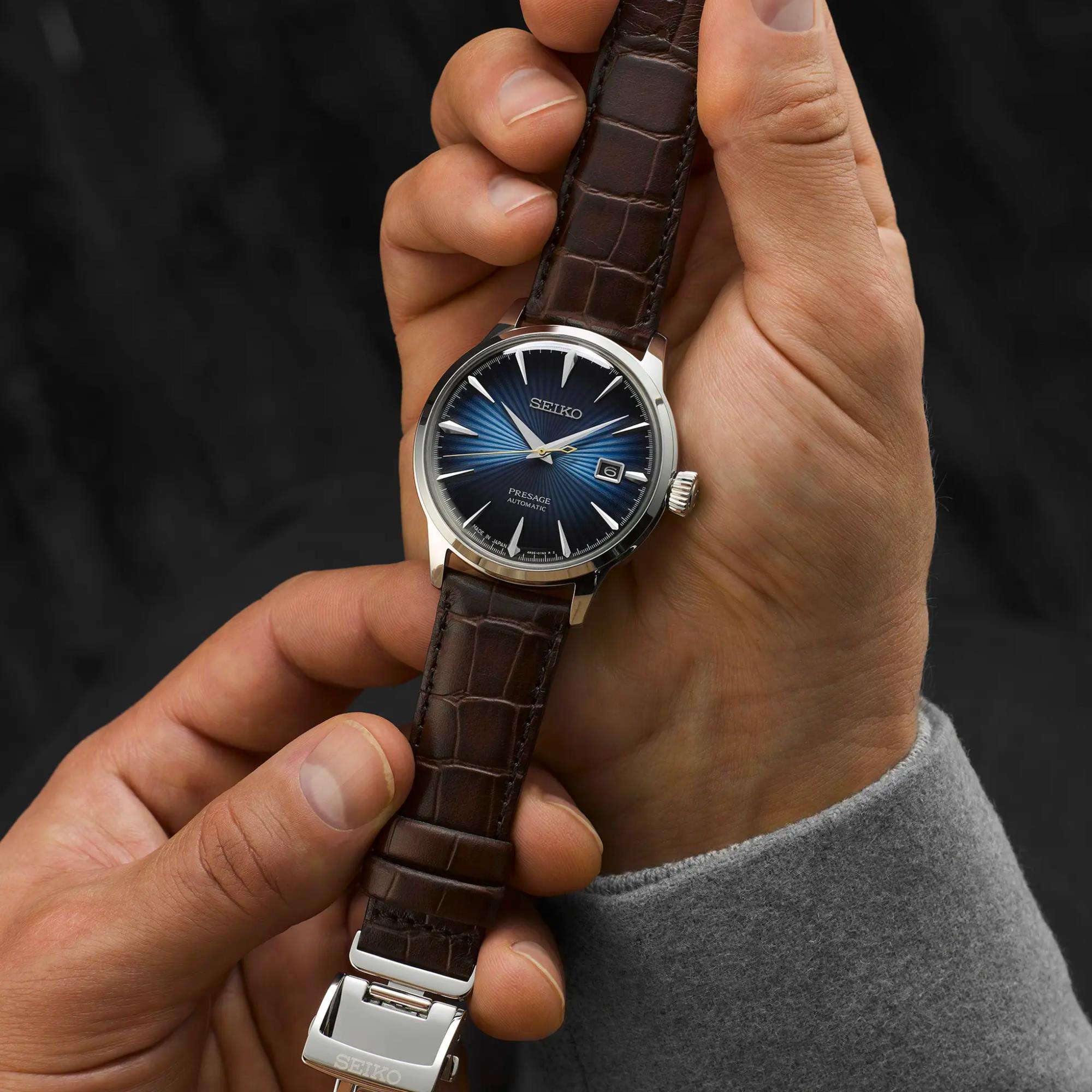 Seiko Presage Cocktail Time 'Midnight Blue Moon' Blue Dial Men's Watch SRPK15J1