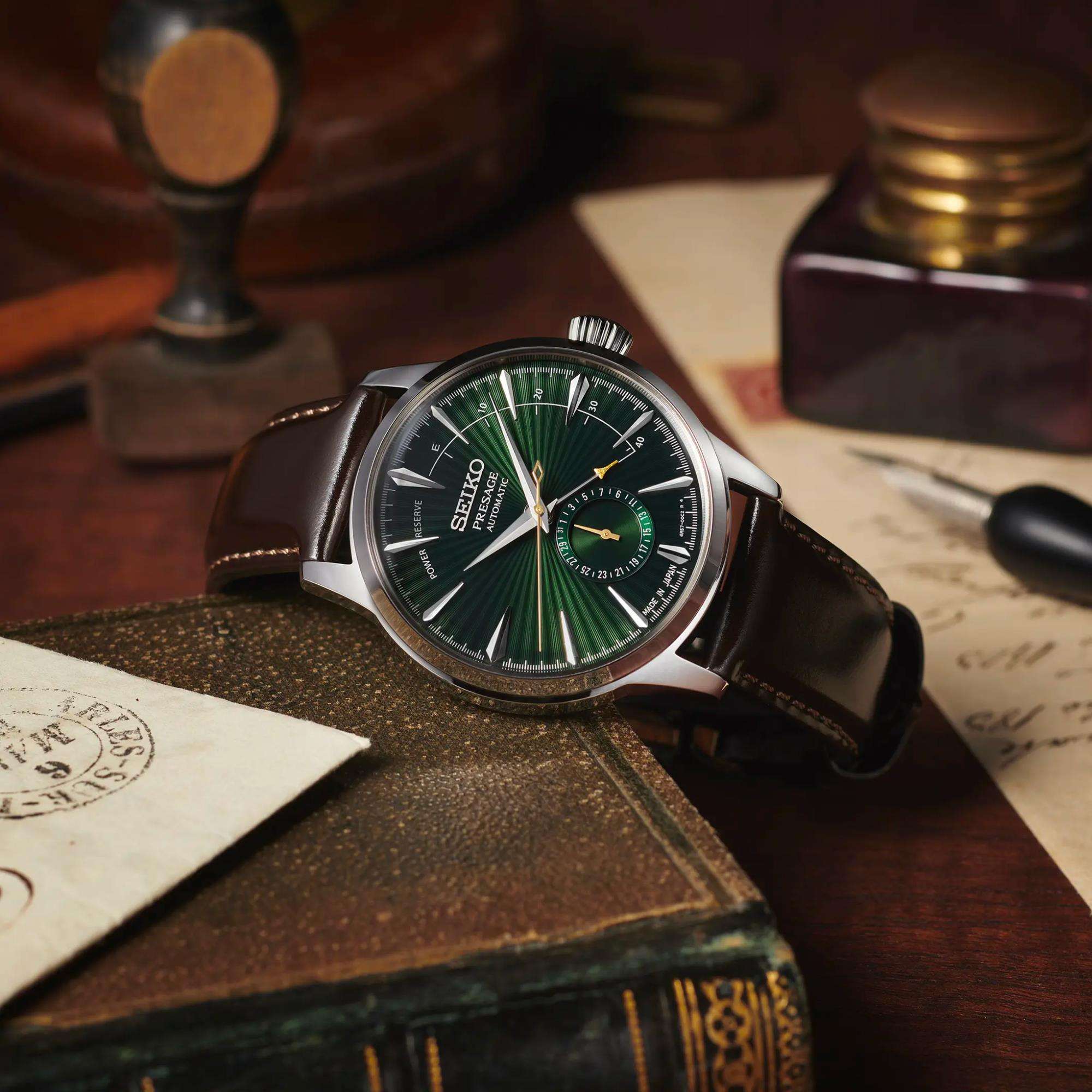 Seiko Presage Cocktail Time 'Midnight Mockingbird' Green Dial Men's Watch SSA459J1
