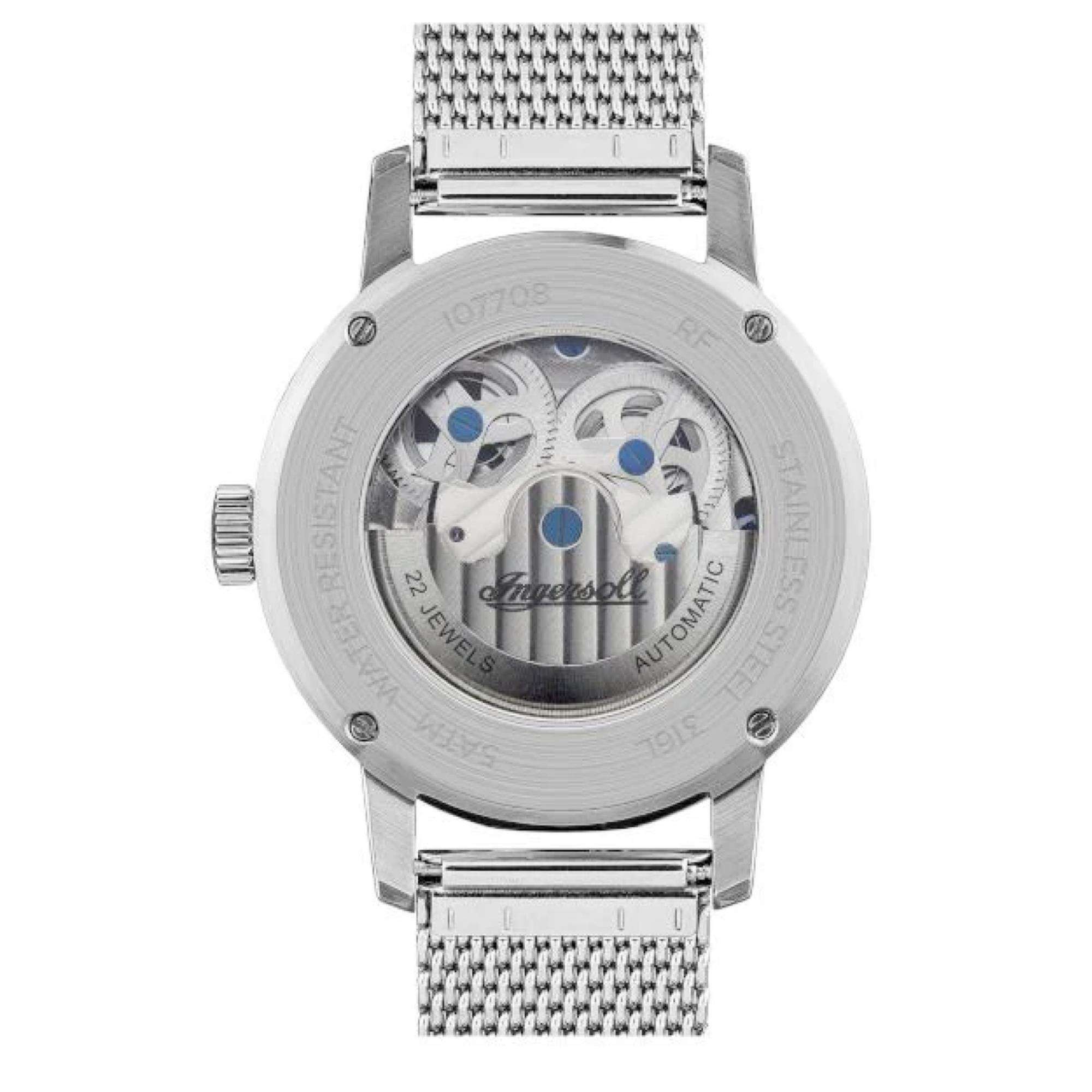 Ingersoll The Jazz 1892 Automatic Black Dial Silver Steel Bracelet Men's Watch I07708