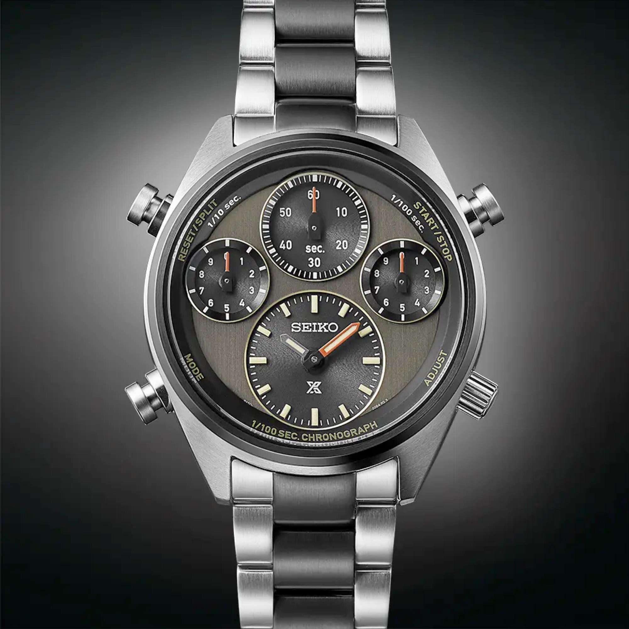 Seiko Prospex Speedtimer One-Hundredth of a Second Khaki Stripe Solar Chronograph 40th Anniversary Limited Edition Multicoloured Dial Men's Watch SFJ005P1