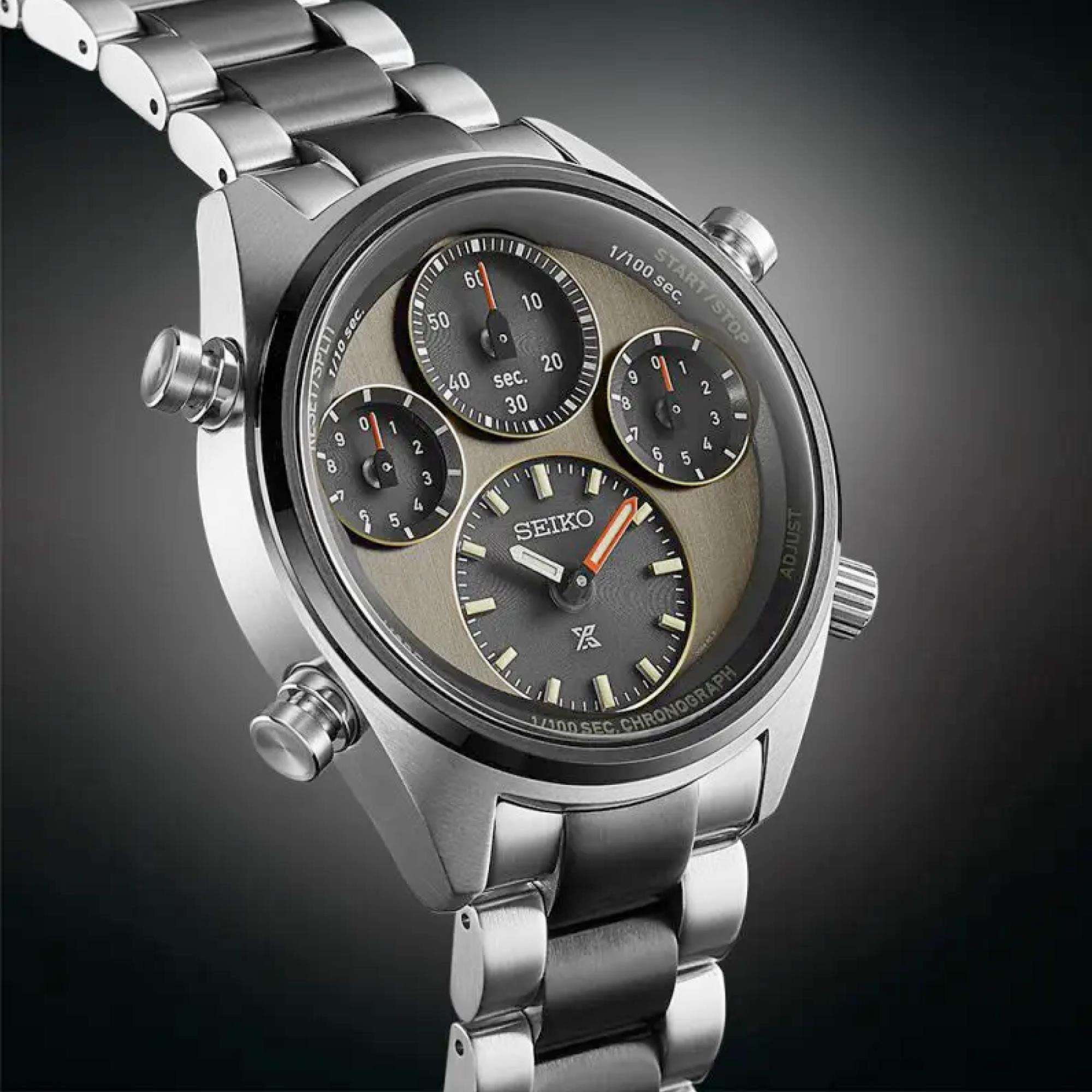 Seiko Prospex Speedtimer One-Hundredth of a Second Khaki Stripe Solar Chronograph 40th Anniversary Limited Edition Multicoloured Dial Men's Watch SFJ005P1