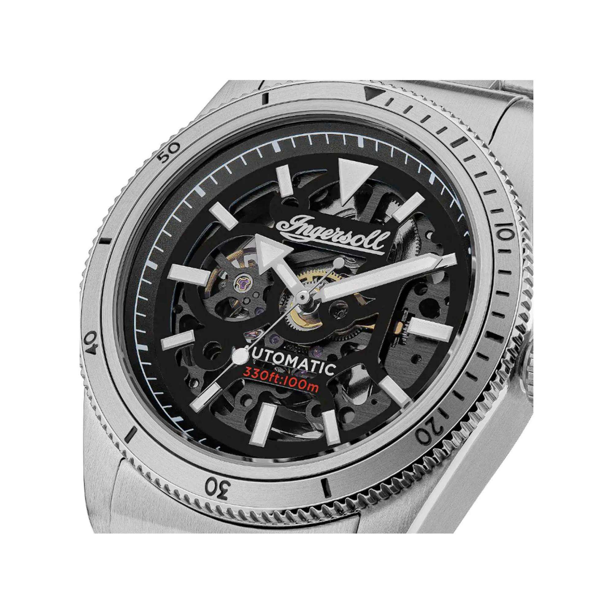 Ingersoll The Scovill 1892 Automatic Black Dial Steel Bracelet Men's Watch I13903