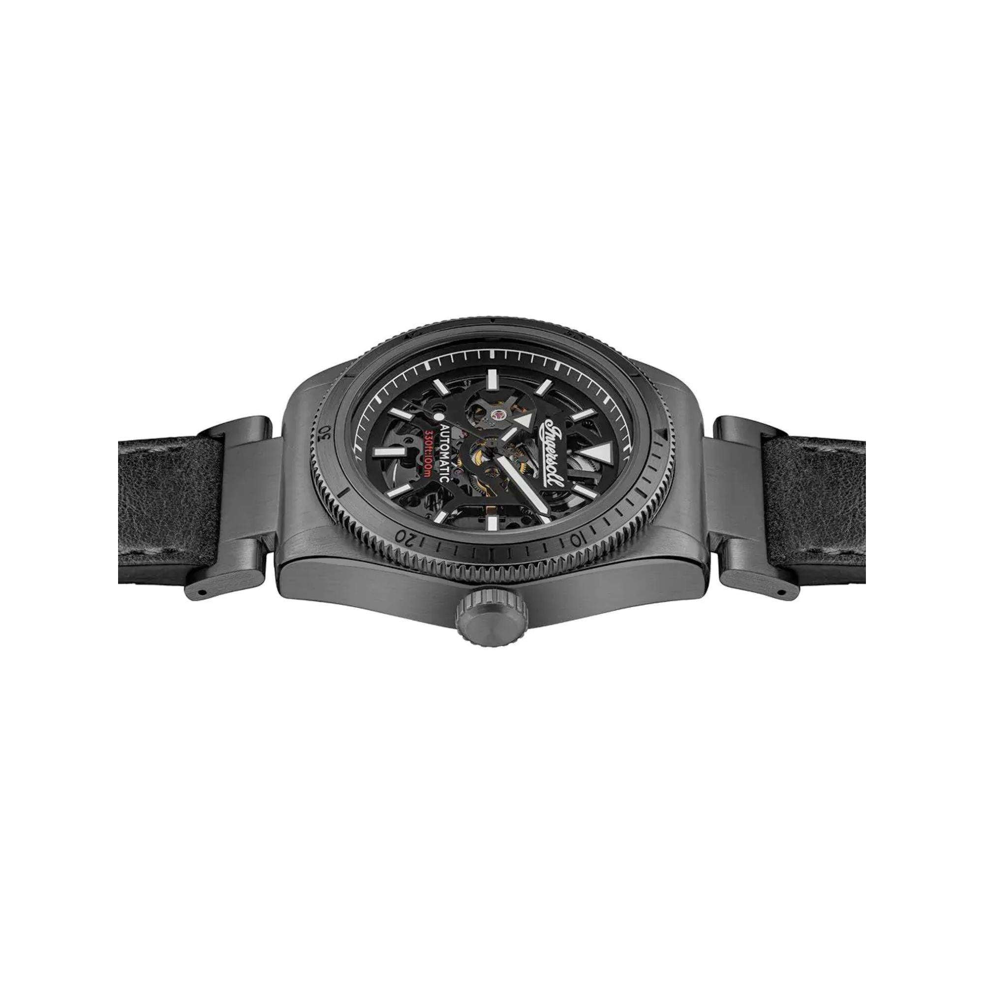 Ingersoll The Scovill 1892 Automatic Black Dial Leather Strap Men's Watch I13902