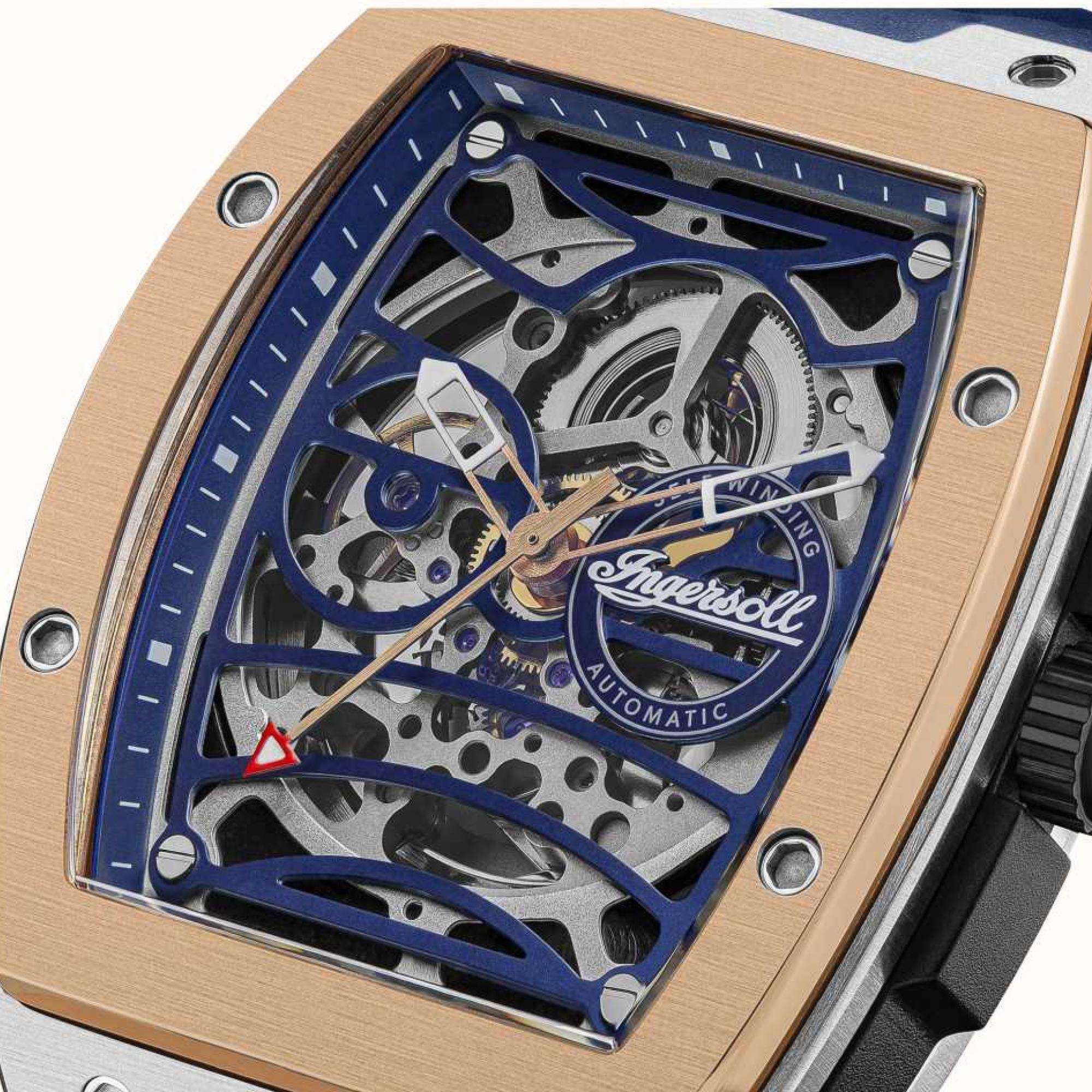 Ingersoll The Challenger 1892 Automatic Blue Dial and Blue PU Strap Men's Watch I12304