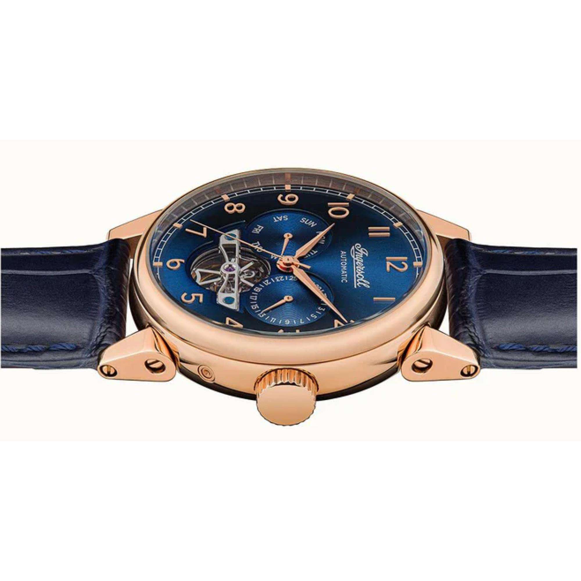 Ingersoll The Swing 1892 Gents Automatic Watch Blue Dial Blue Leather Strap I12702