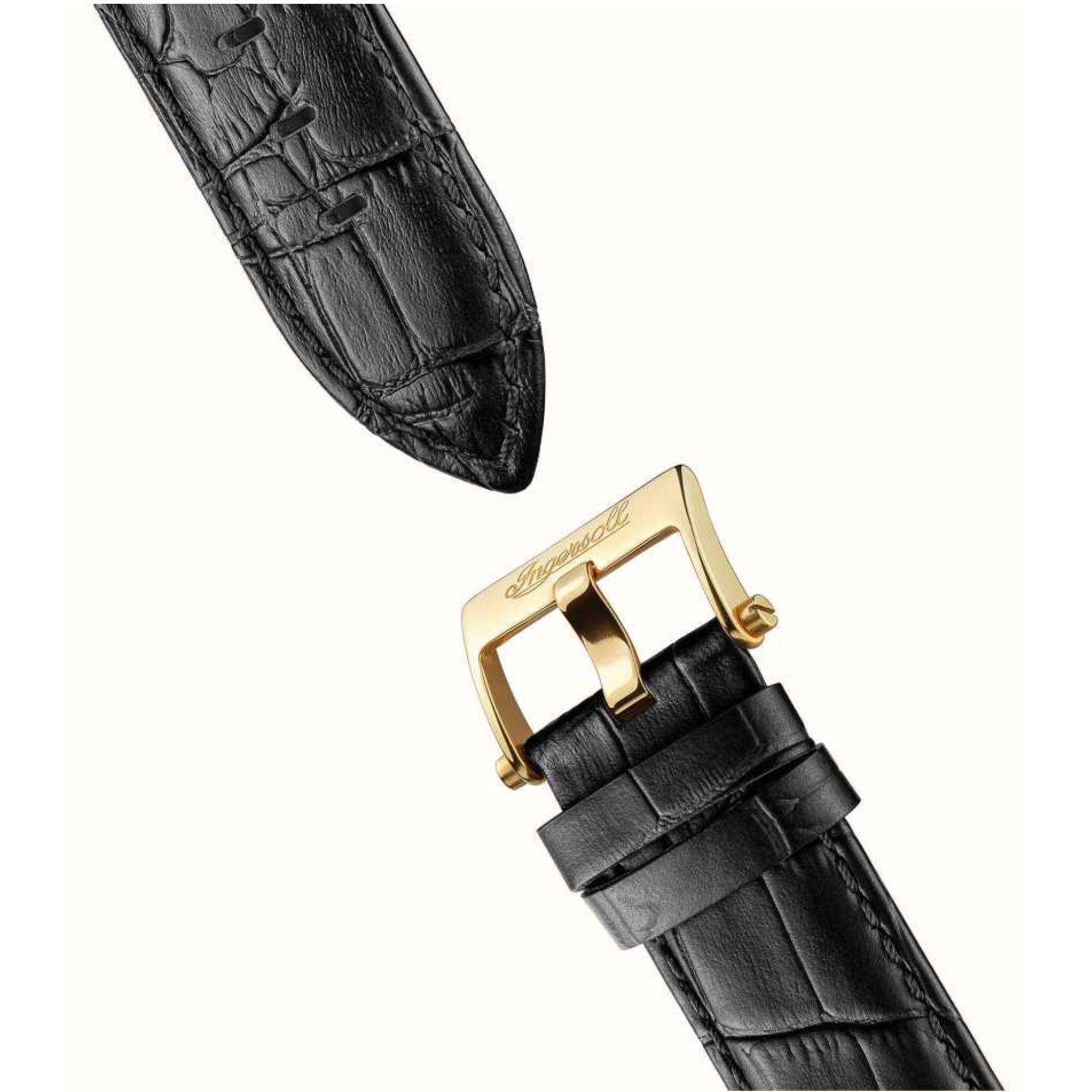 Ingersoll The Michigan 1892 Automatic Black Dial Black Leather Strap Men's Watch I13301