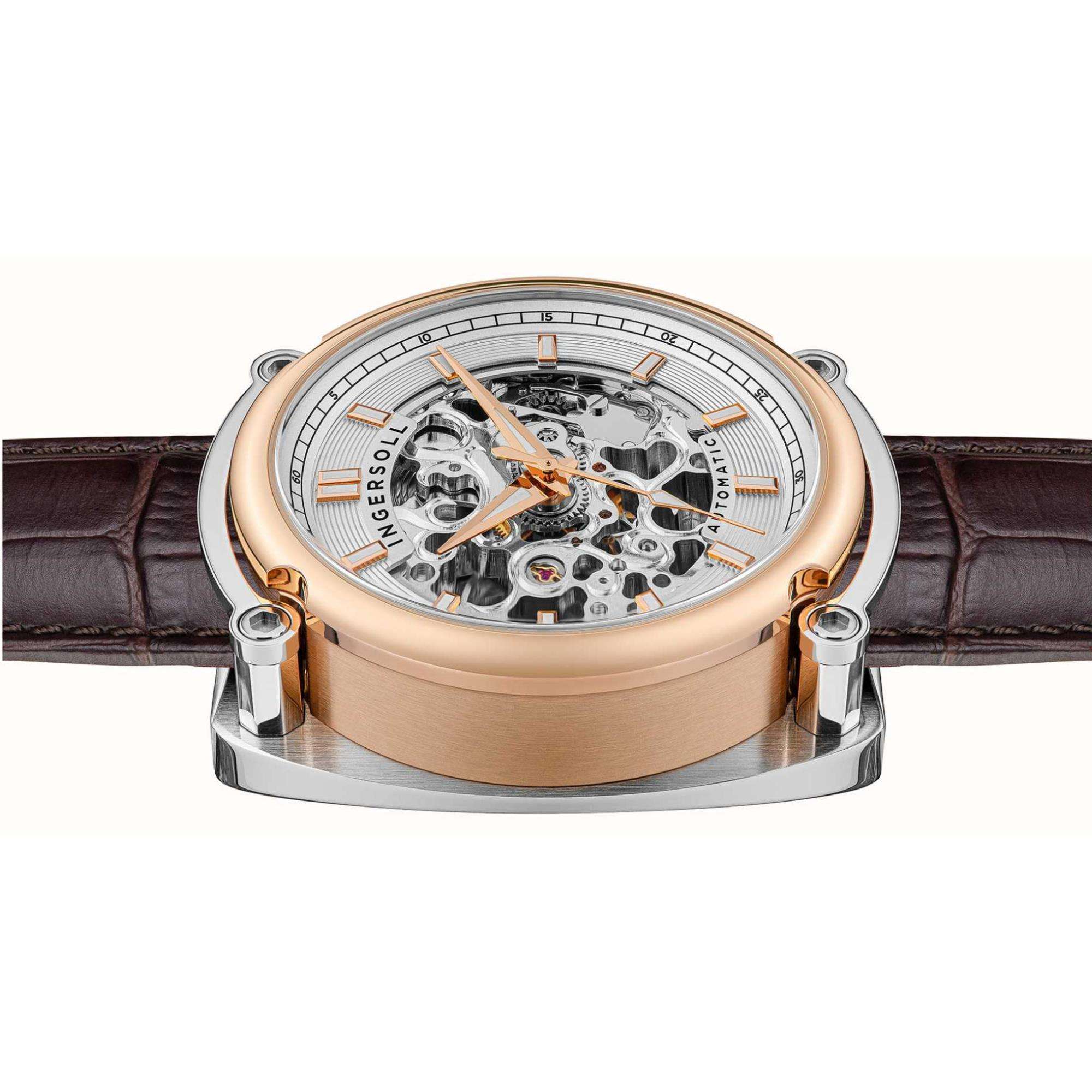 Ingersoll The Michigan 1892 Automatic White Dial Brown Leather Strap Men's Watch I13302