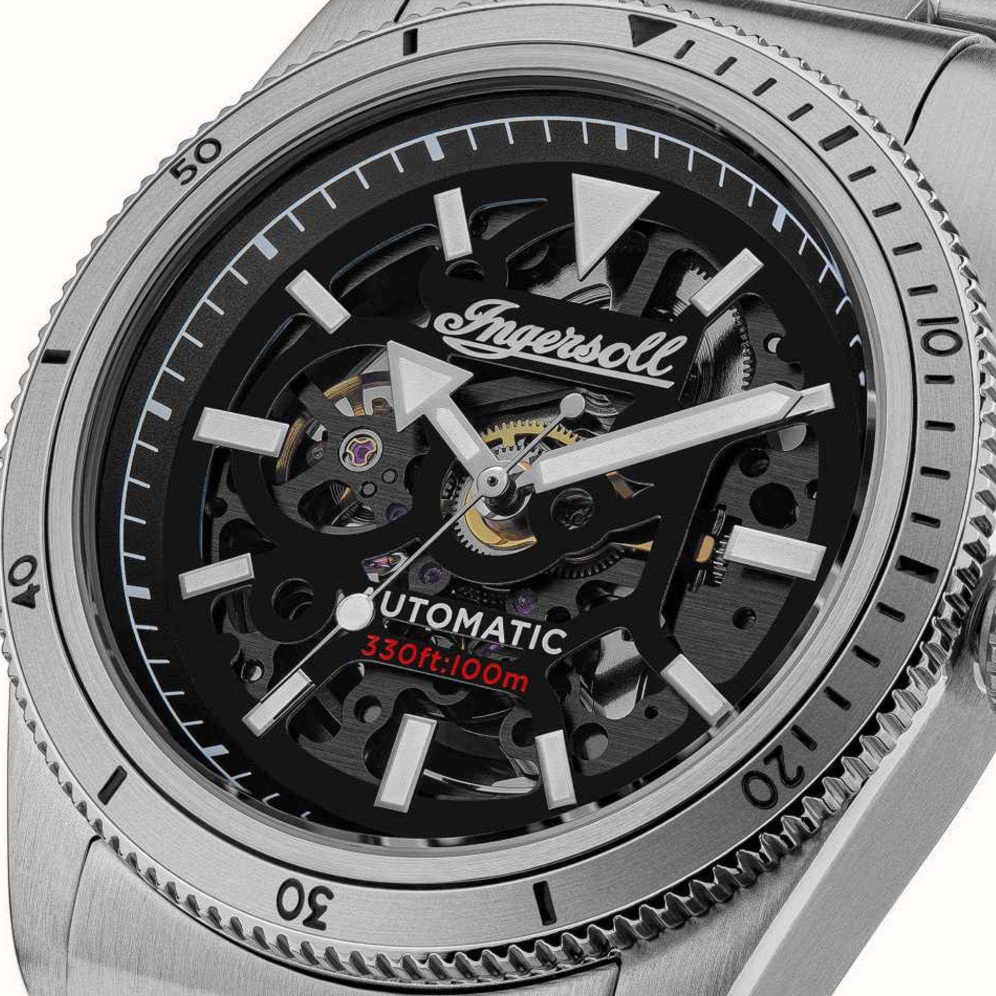 Ingersoll The Scovill 1892 Automatic Black Dial Brown Leather Strap Men's Watch I13901