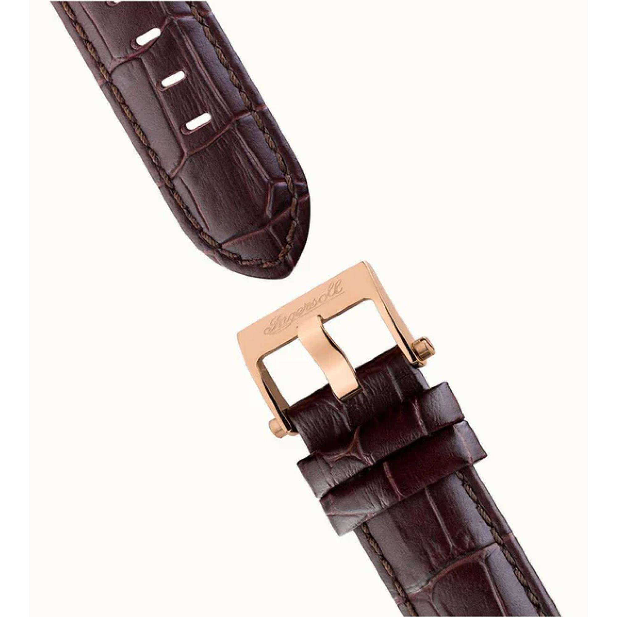 Ingersoll The Swing 1892 Gents Automatic Watch Grey Sunray Dial Brown Leather Strap I12701