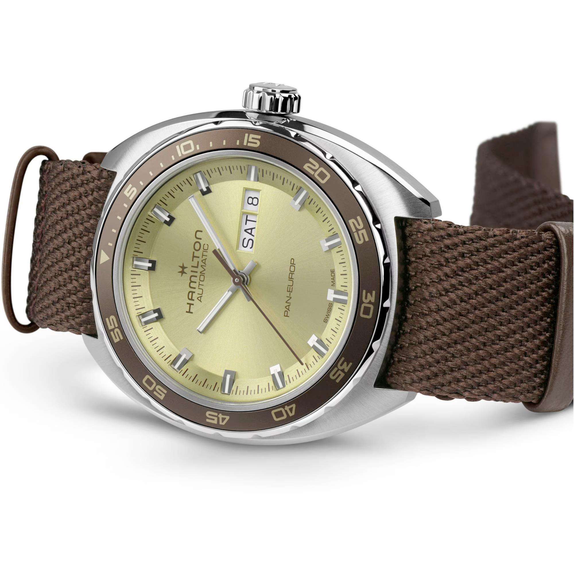 Hamilton American Classic Pan Europ Day-Date Auto 2 Straps Set Automatic Green Dial Men's Watch H35445860