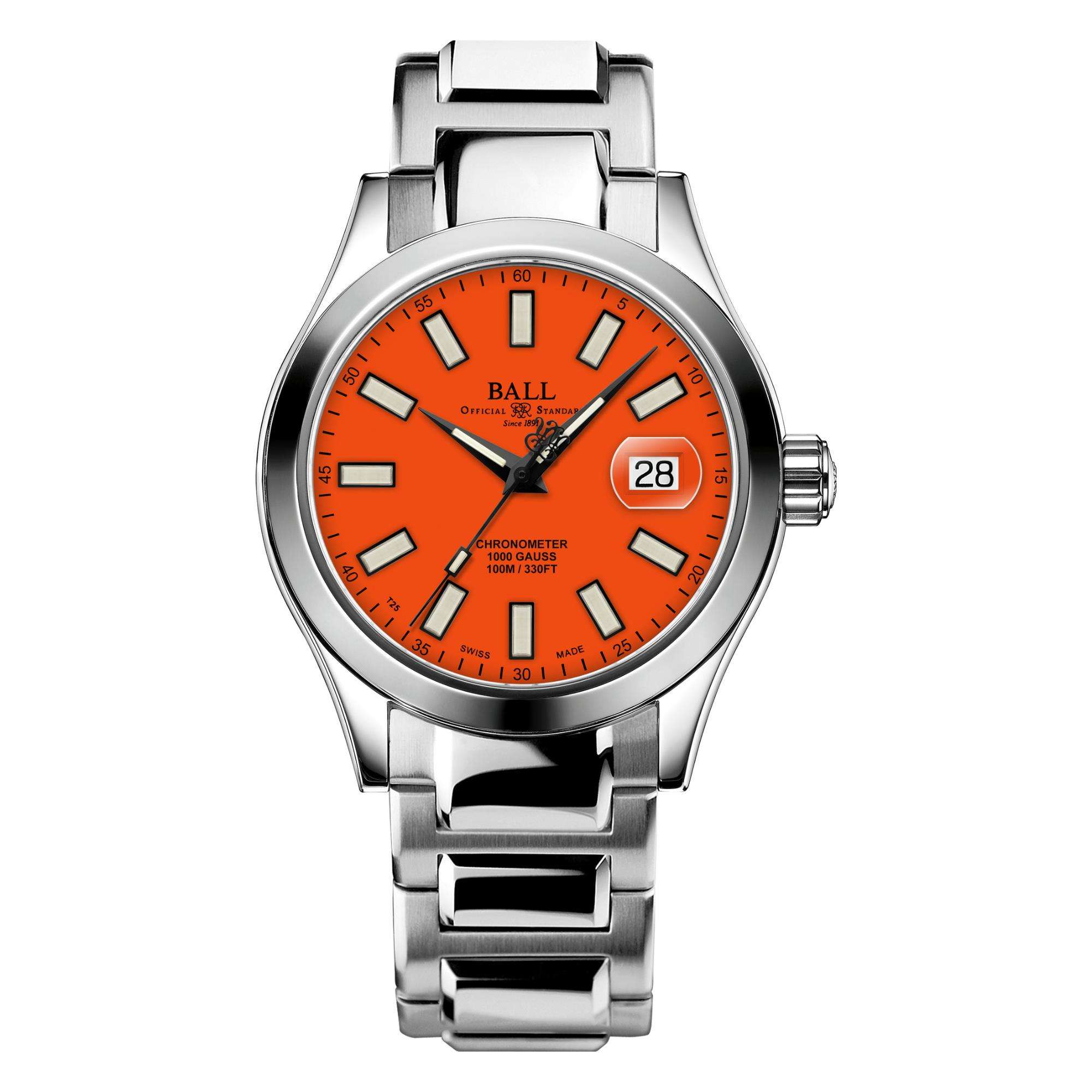 Ball Engineer III Marvelight Chronometer Automatic Orange Dial Stainless Steel Bracelet Men’s Watch NM9026C-S39CJ-OR