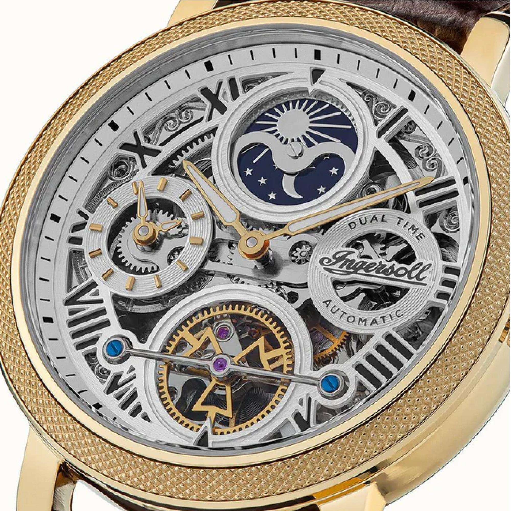 Ingersoll The Row 1892 Automatic Men's Watch Silver Dial Brown Leather Strap I12402