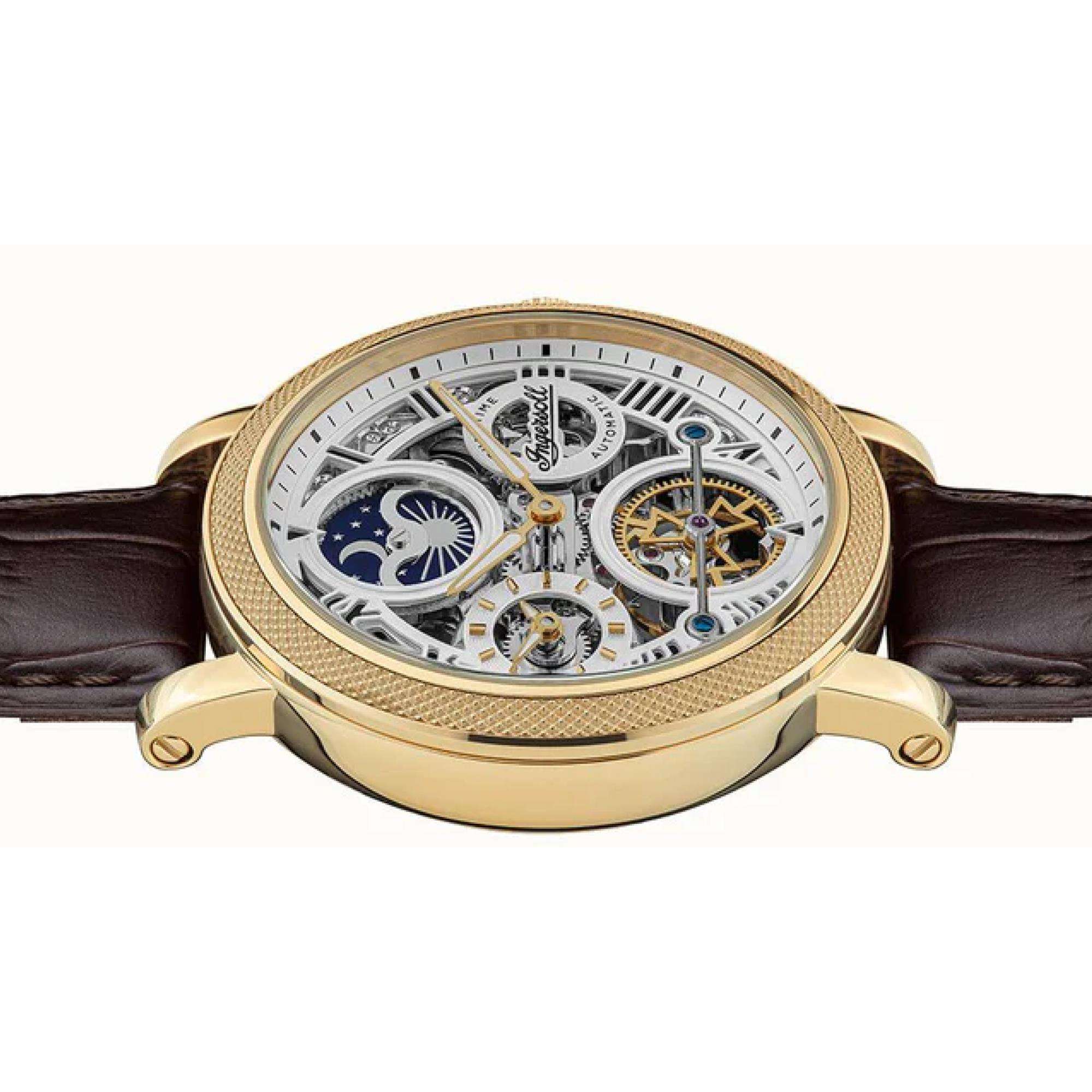 Ingersoll The Row 1892 Automatic Men's Watch Silver Dial Brown Leather Strap I12402