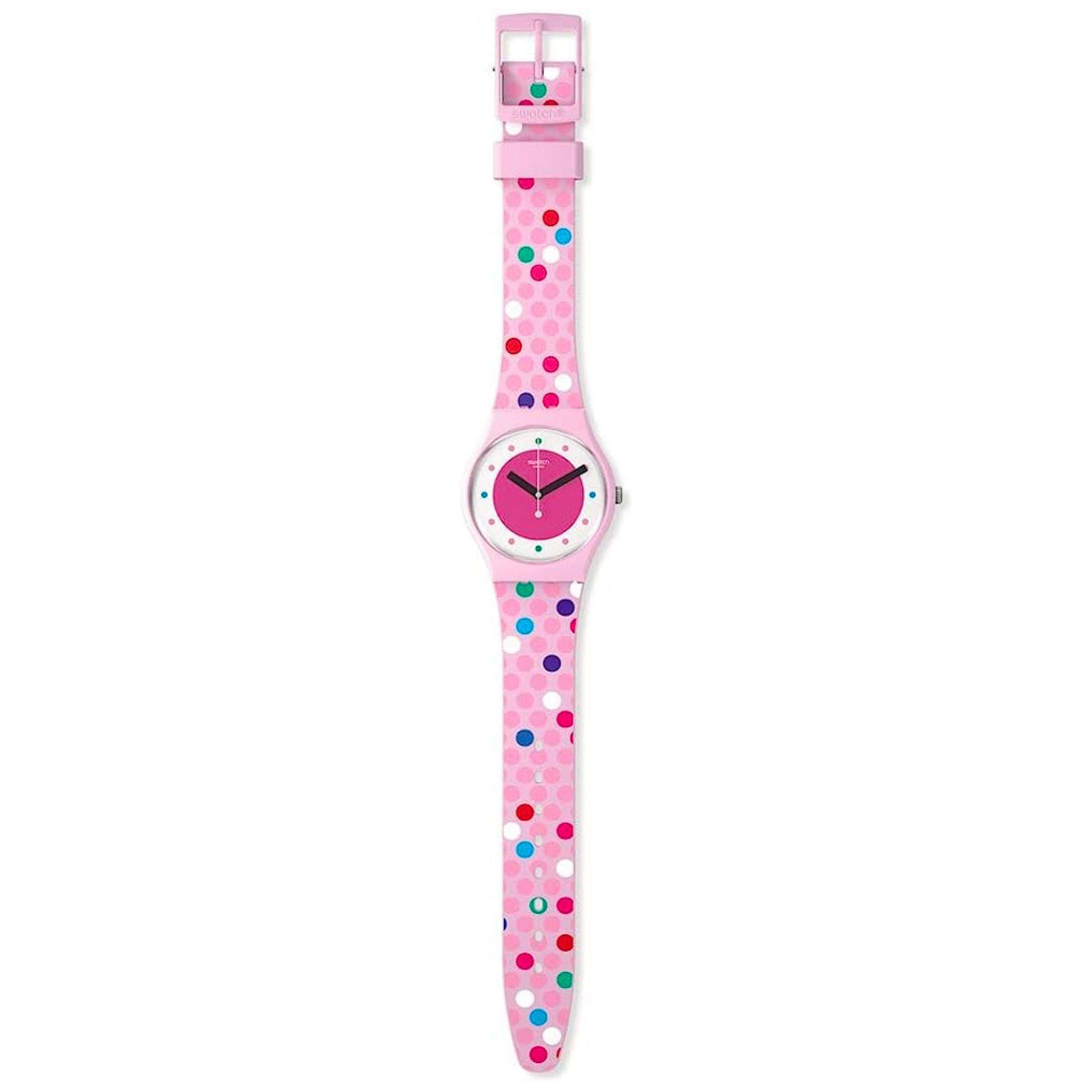 Swatch Blowing Bubbles Quartz Pink Dial Ladies Watch SO28P109