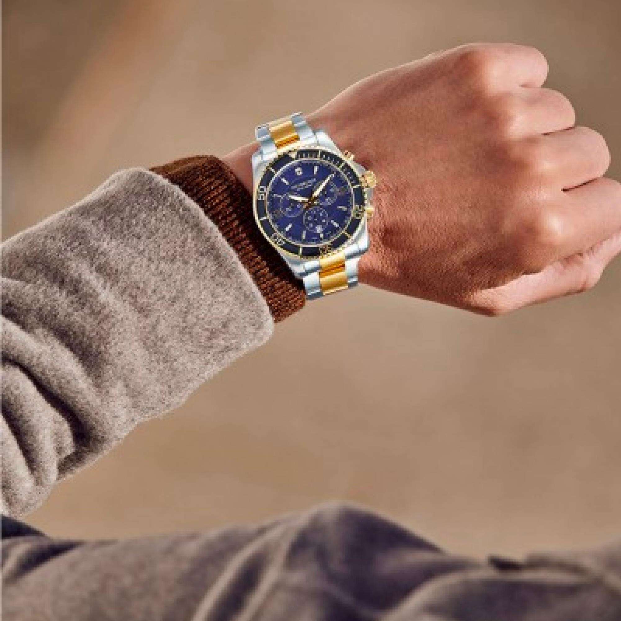 Victorinox Maverick Large Quartz Blue Dial Steel Strap Watch 241789