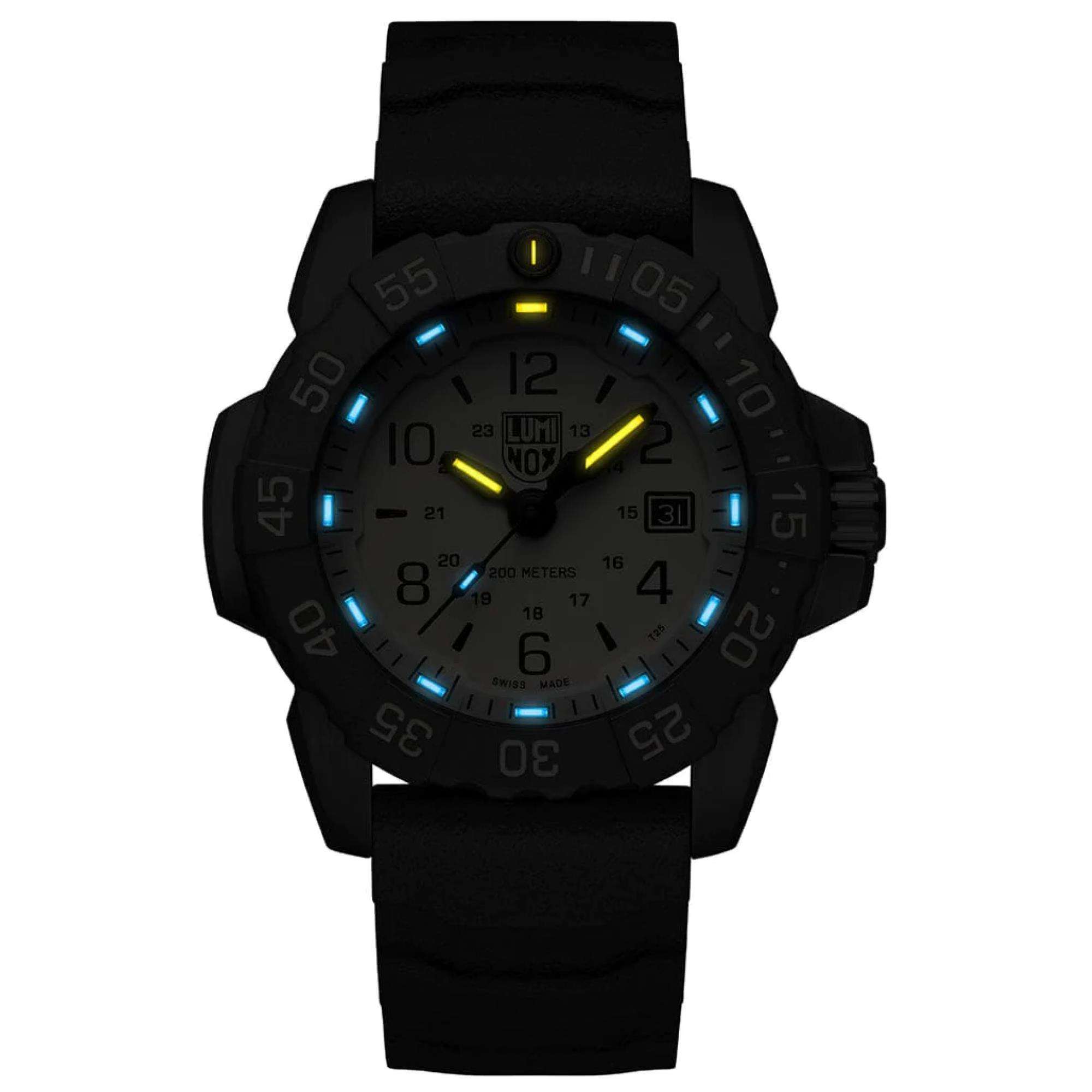 Luminox Navy Seal Foundation Special Edition Beige Dial Black Silicone Strap Men's Watch XS.3251CBNSFSET