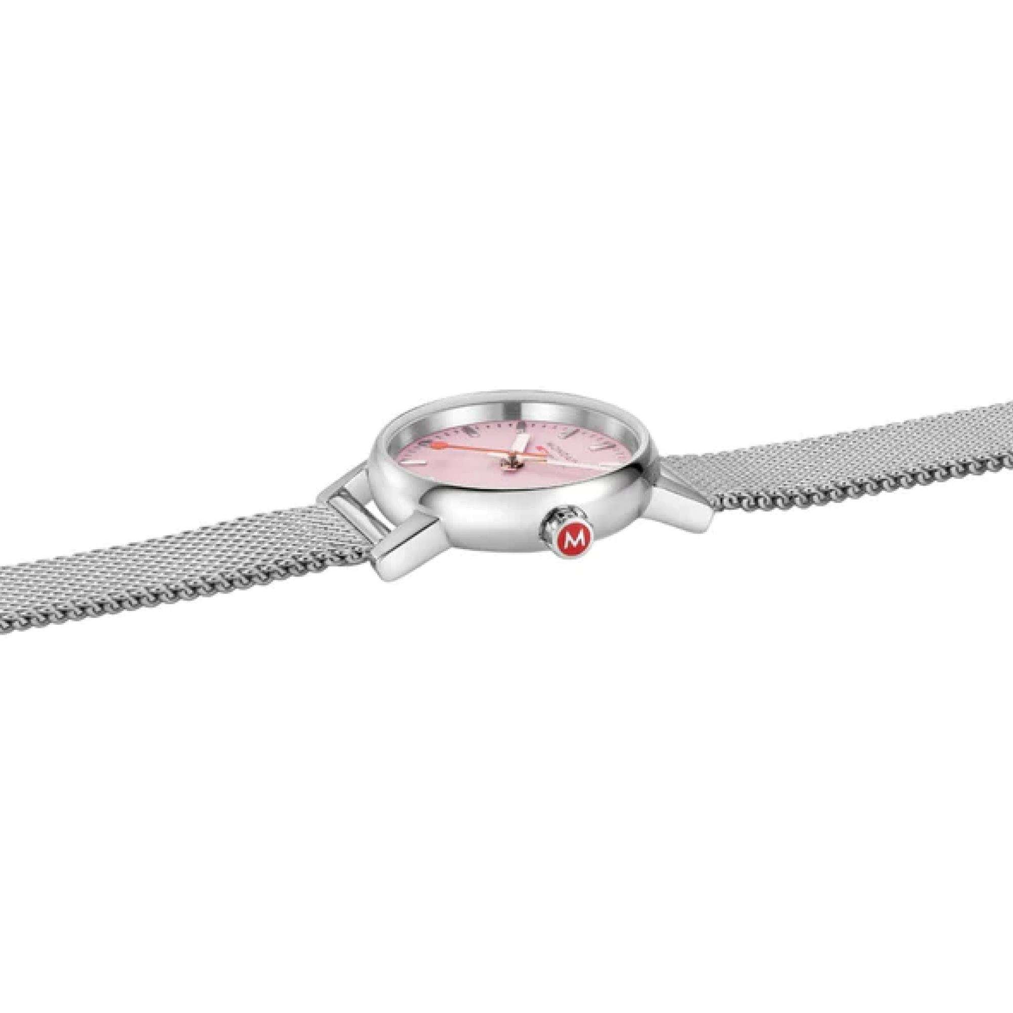 Mondaine evo2 316L Pink Dial Steel Strap Women's Watch MSE.26130.SM