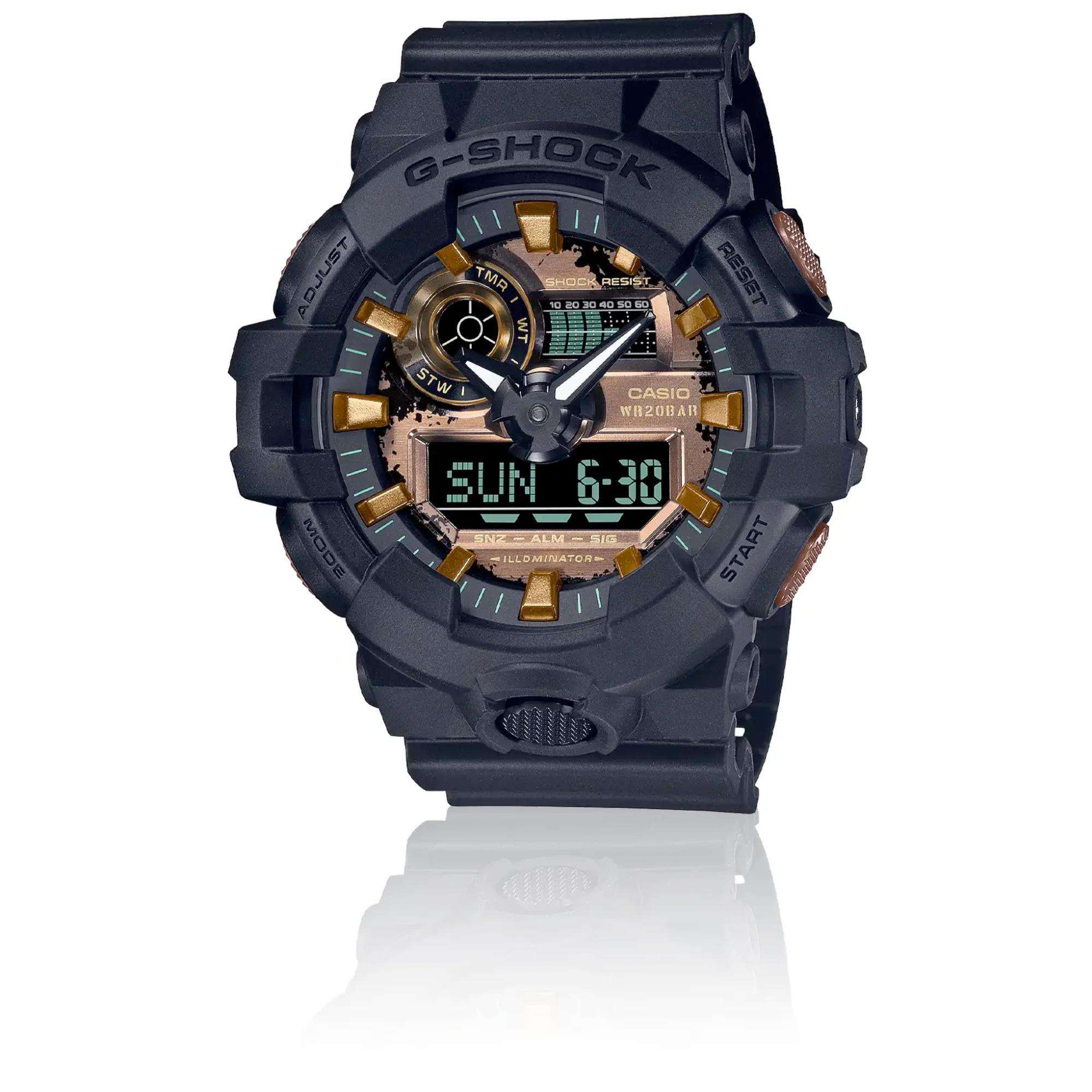 Casio G-Shock Quartz Rubber Strap Black Mens Watch GA-700RC-1AER