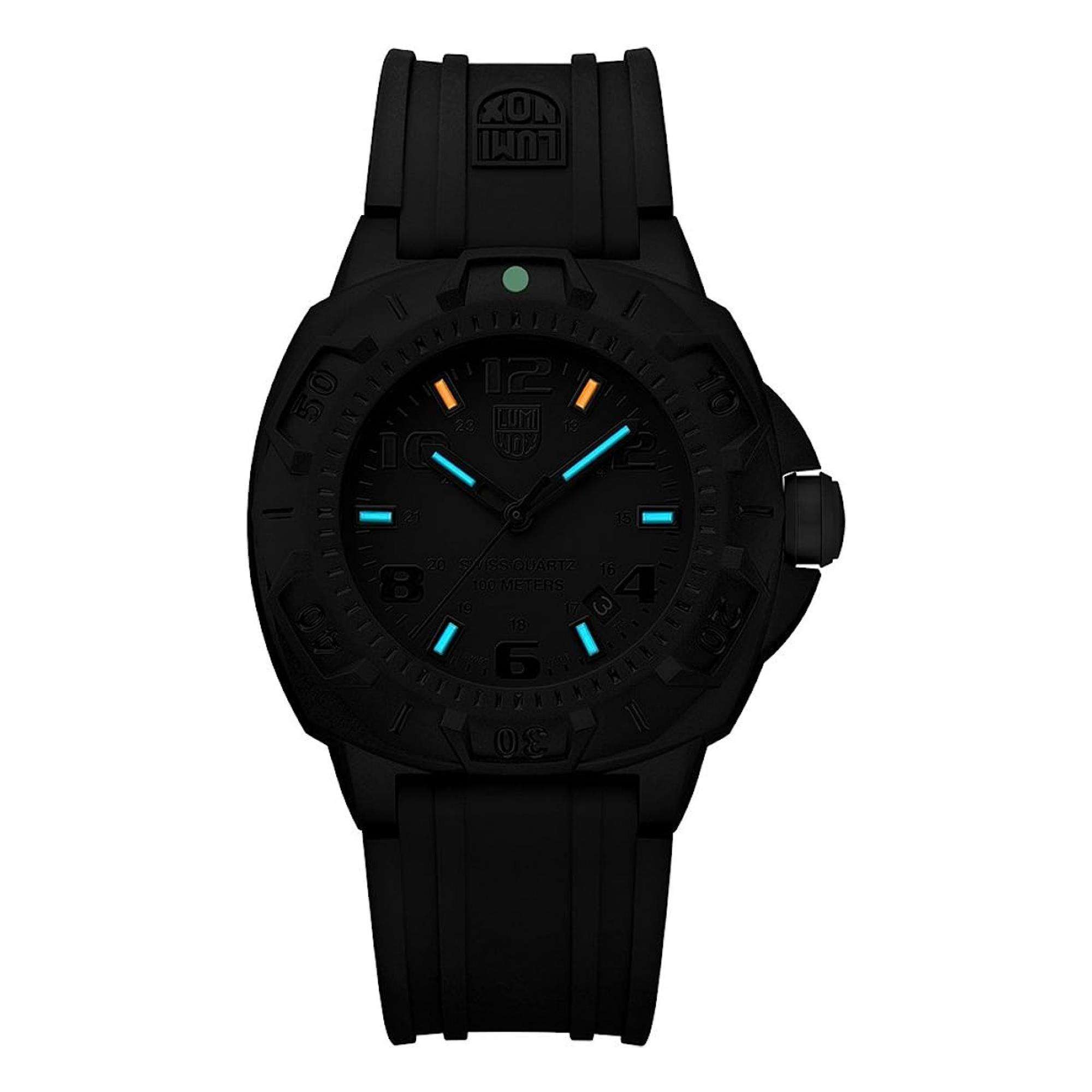 Luminox Land Sentry 0200 Series Black Dial Black Rubber Strap