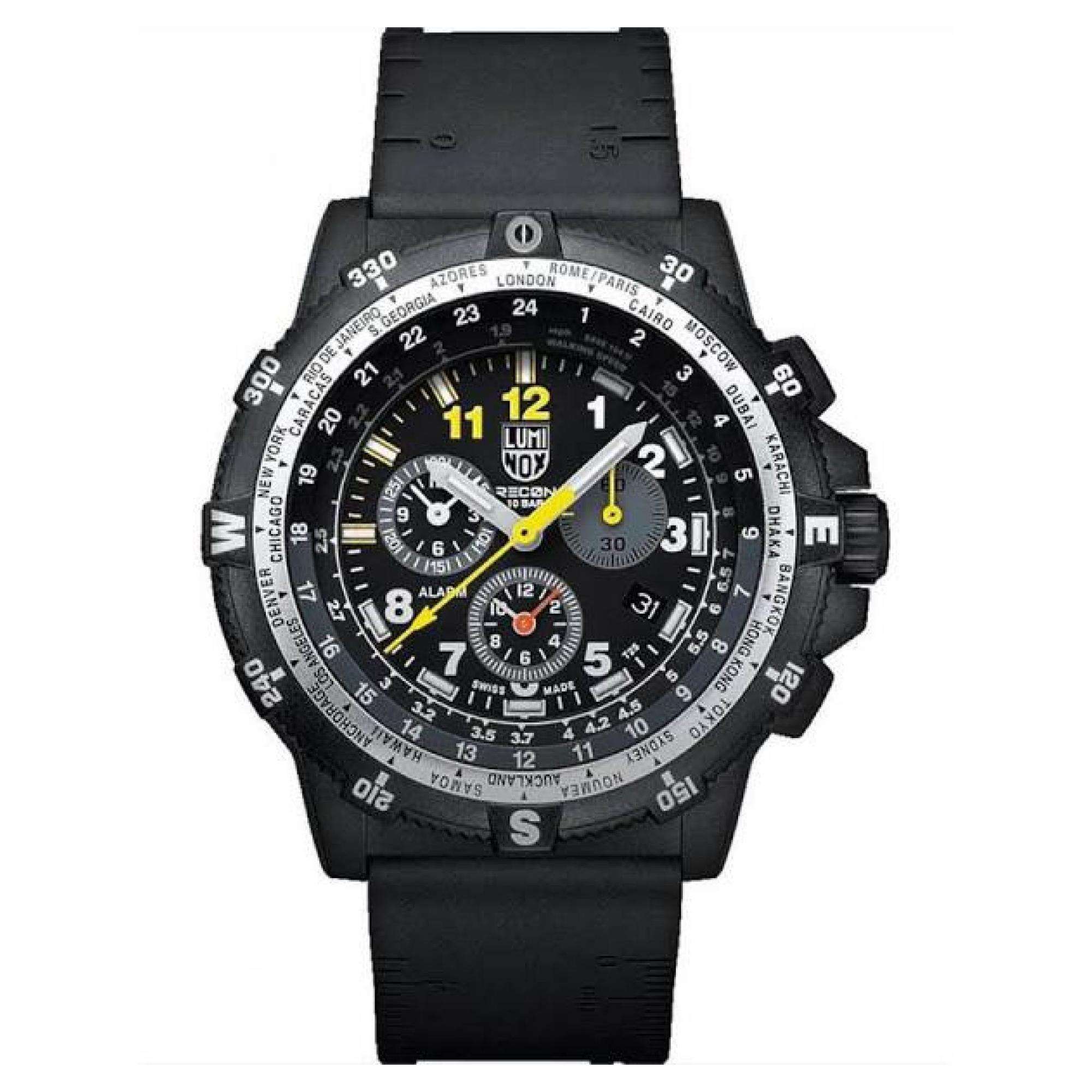 Luminox Recon III Team Leader Chronograph Series D 8840 Black Dial Black Silicone Strap Mens Watch XL.8842.MI.F