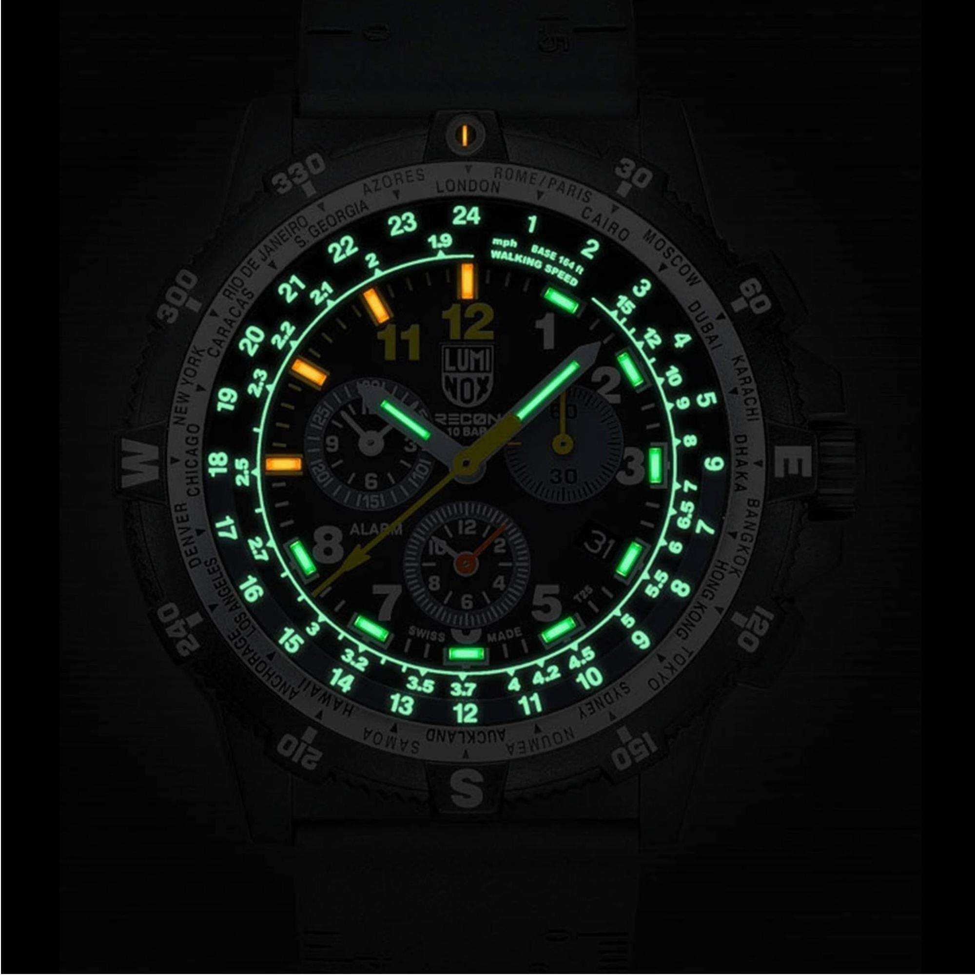Luminox Recon III Team Leader Chronograph Series D 8840 Black Dial Black Silicone Strap Mens Watch XL.8842.MI.F