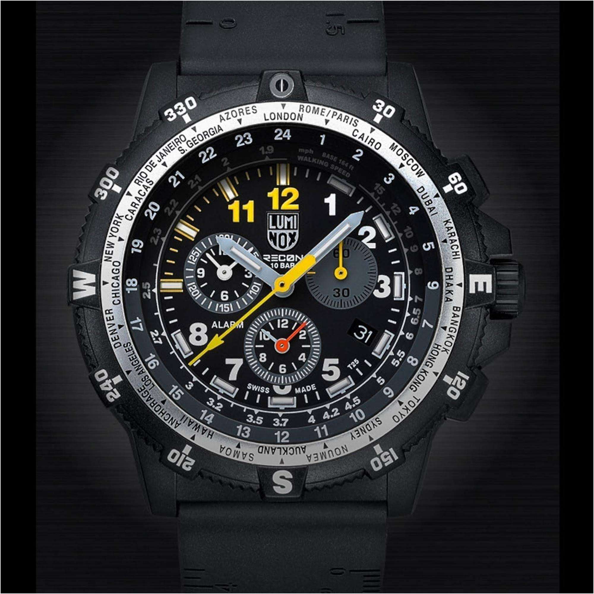 Luminox Recon III Team Leader Chronograph Series D 8840 Black Dial Black Silicone Strap Mens Watch XL.8842.MI.F