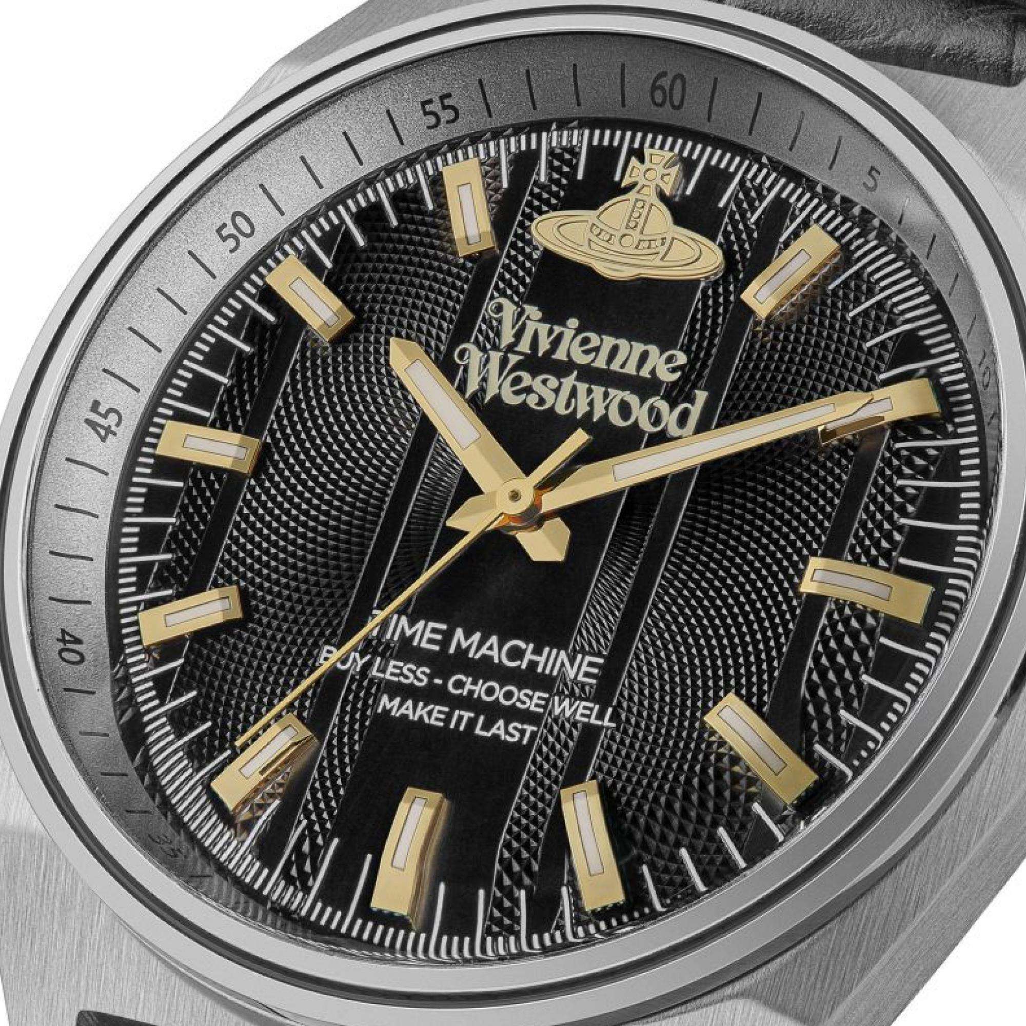 Vivienne Westwood Sydenham Gents Quartz Watch Black Dial Black Leather Strap VV251BKBK