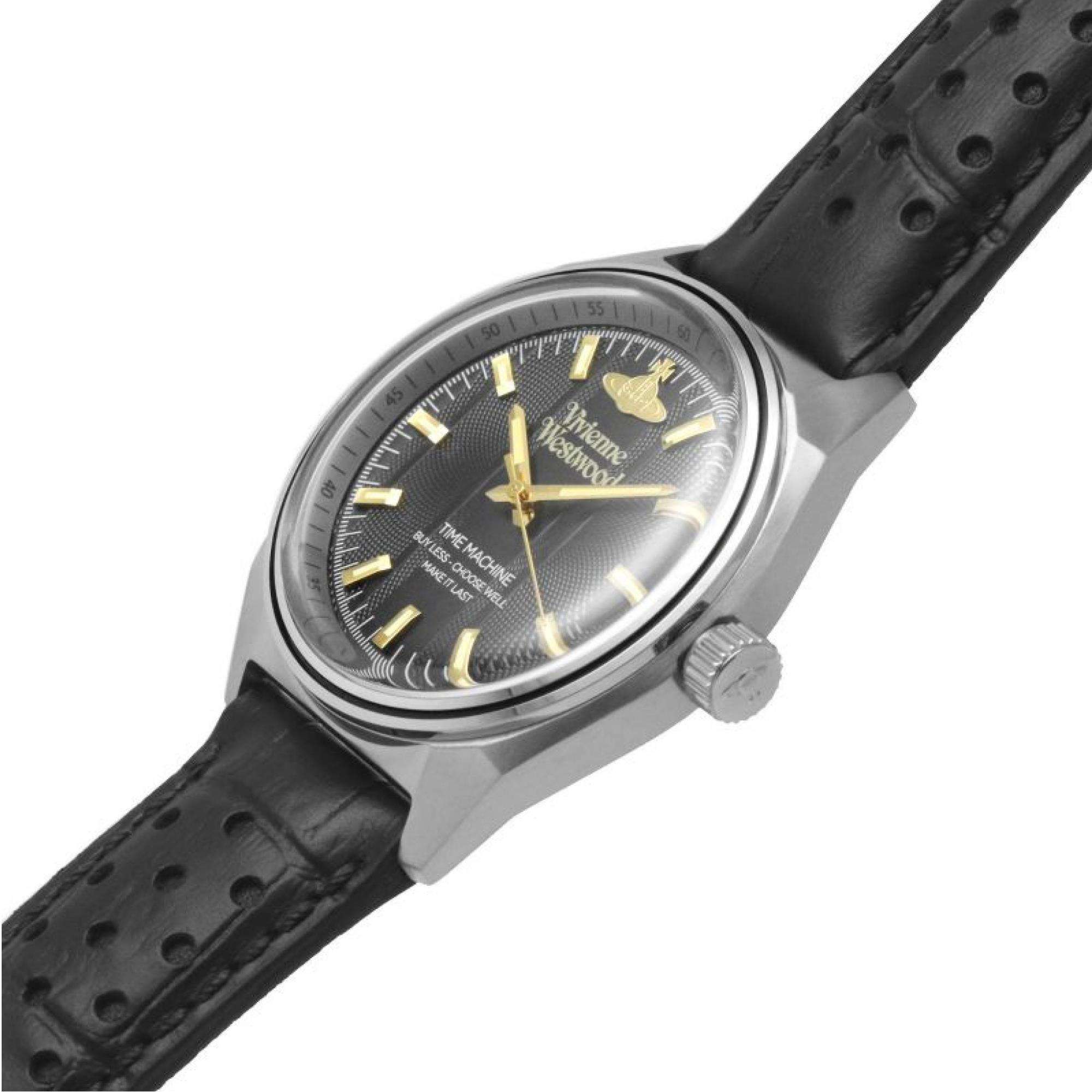 Vivienne Westwood Sydenham Gents Quartz Watch Black Dial Black Leather Strap VV251BKBK