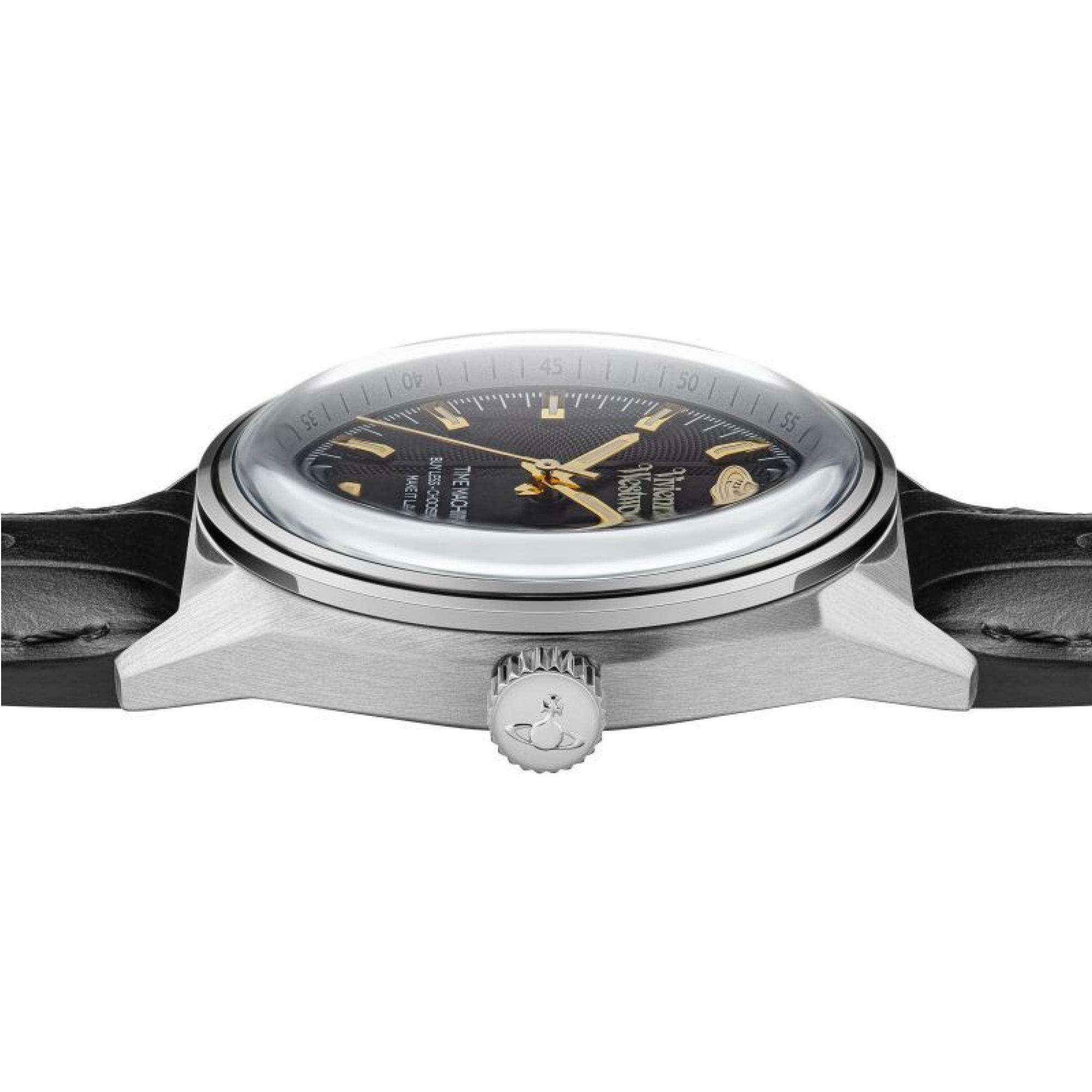 Vivienne Westwood Sydenham Gents Quartz Watch Black Dial Black Leather Strap VV251BKBK