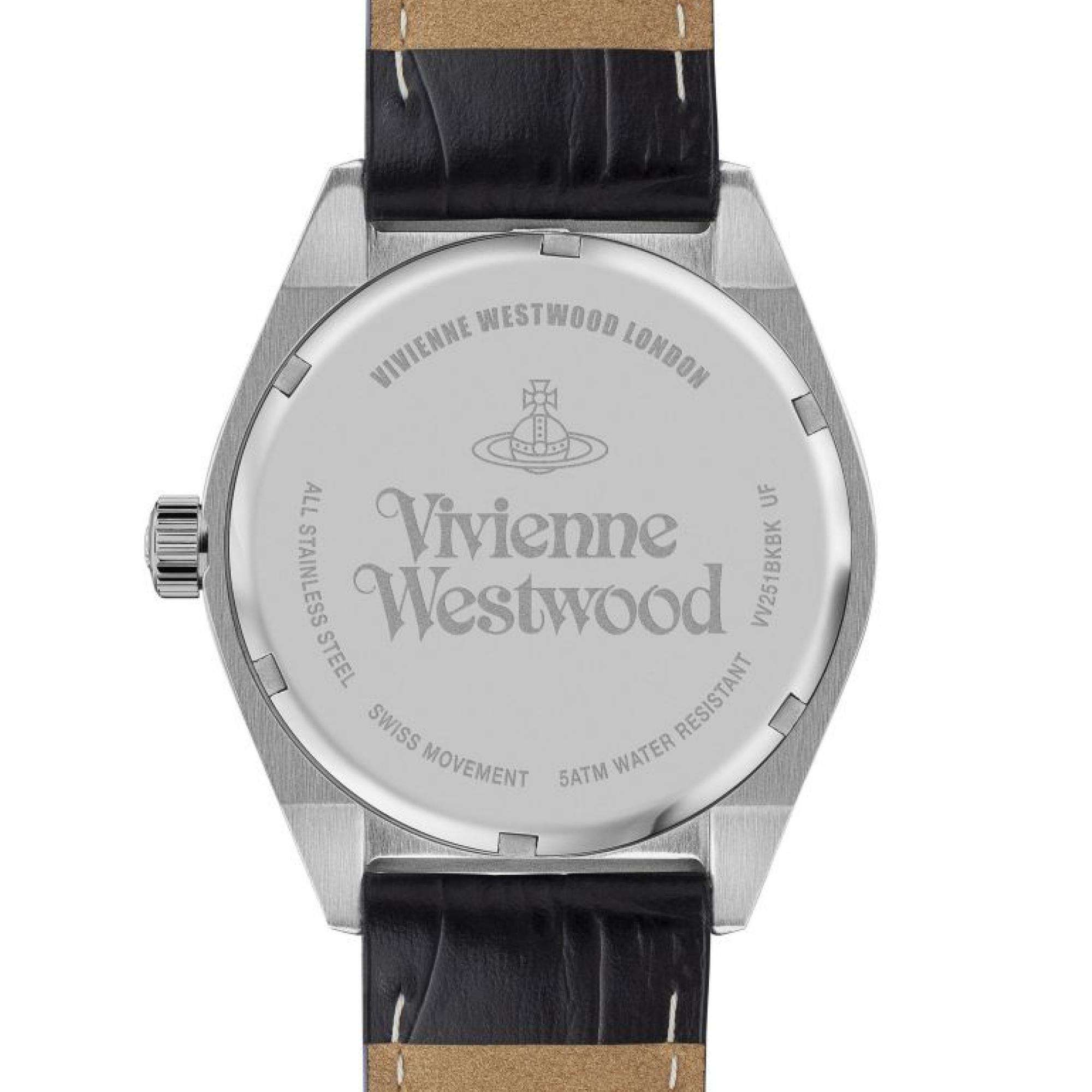 Vivienne Westwood Sydenham Gents Quartz Watch Black Dial Black Leather Strap VV251BKBK