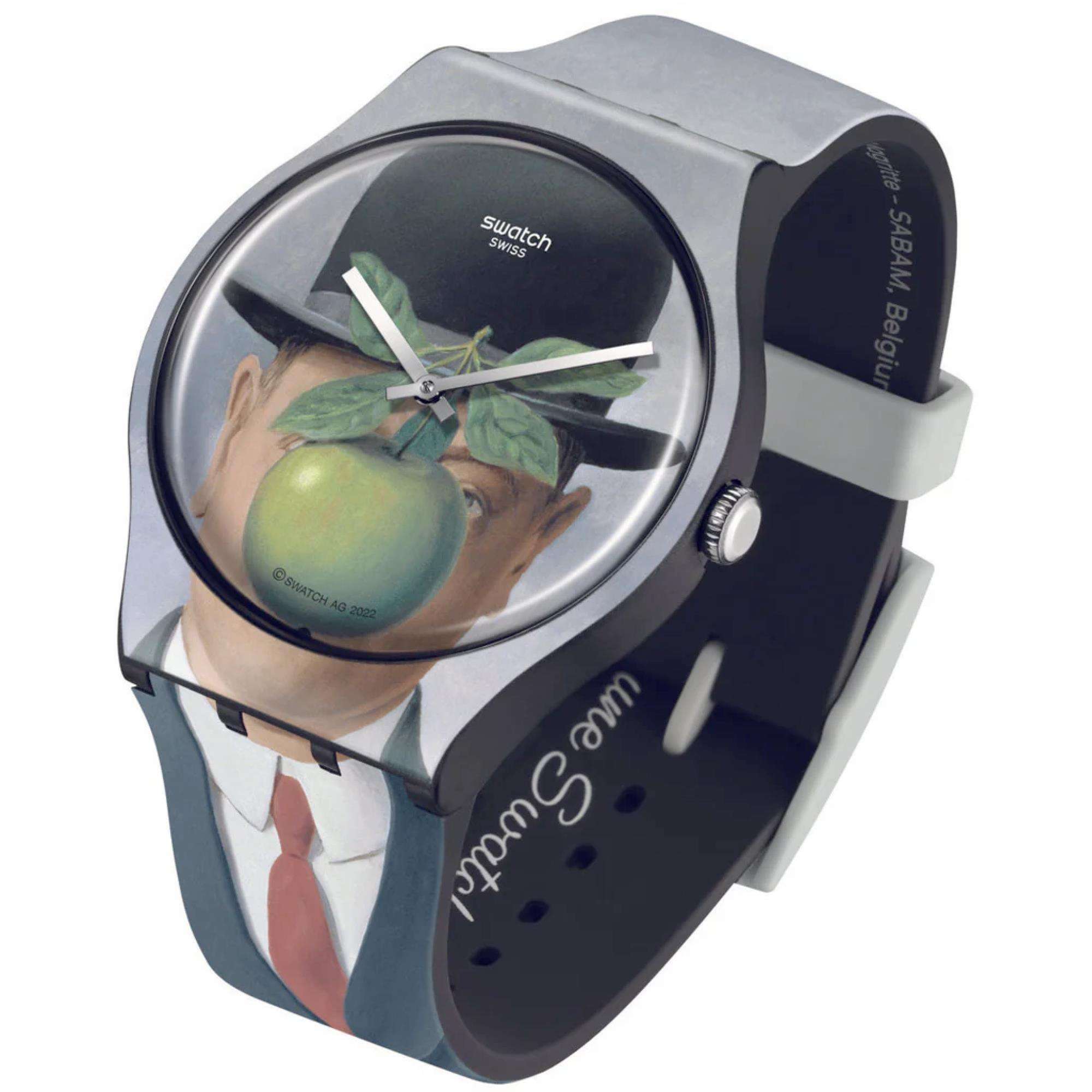 Swatch LE FILS DE L'HOMME By Rene Magritte Swatch Art Journey 2023 Watch SUOZ350